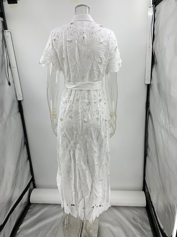 Women's Casual Lace Cardigan Single Breasted Dress - Perfect for Office Wear, Date Nights & Spring Outfits
