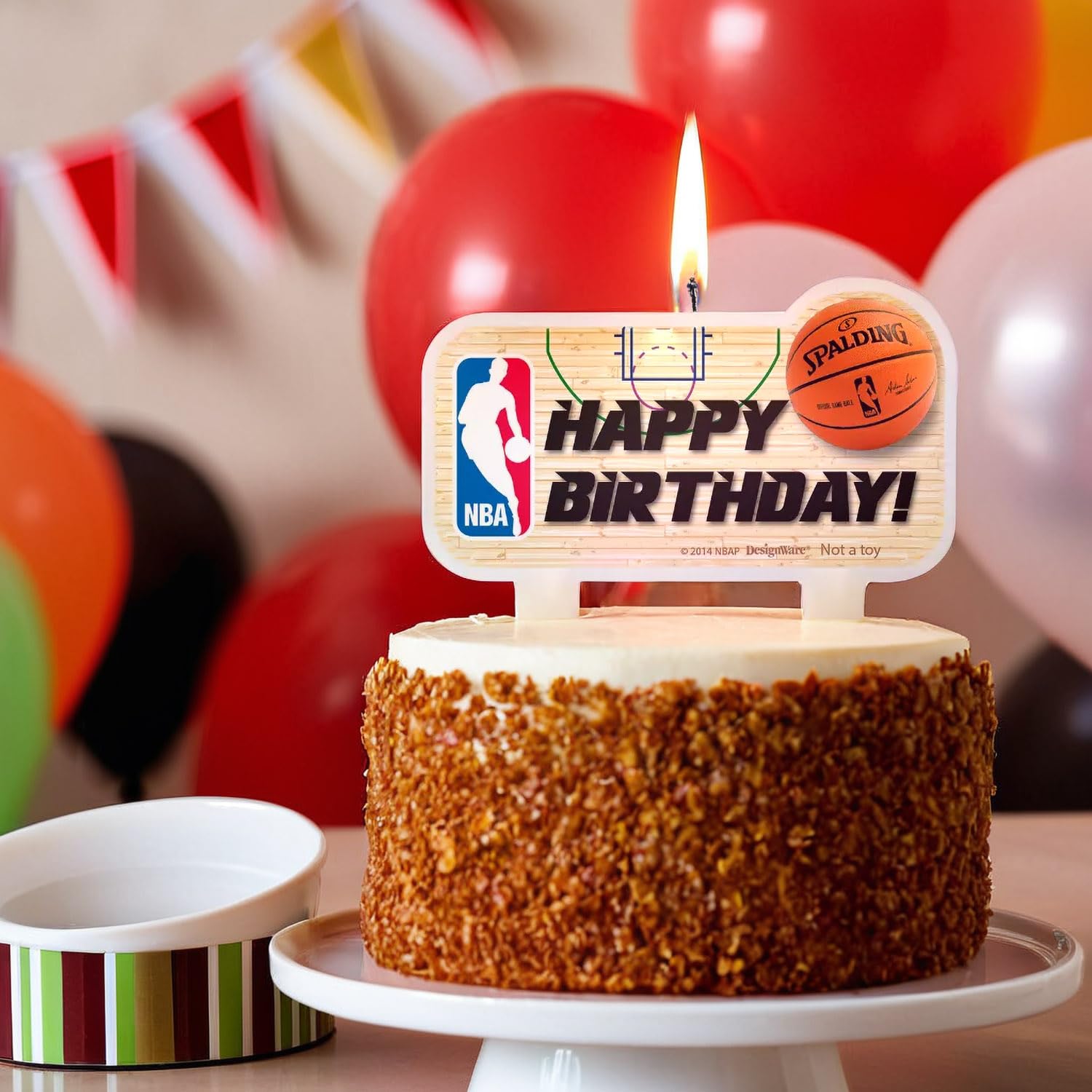 NBA Basketball Birthday Cake Candles Set - 4-Pack (2 Small 1.5