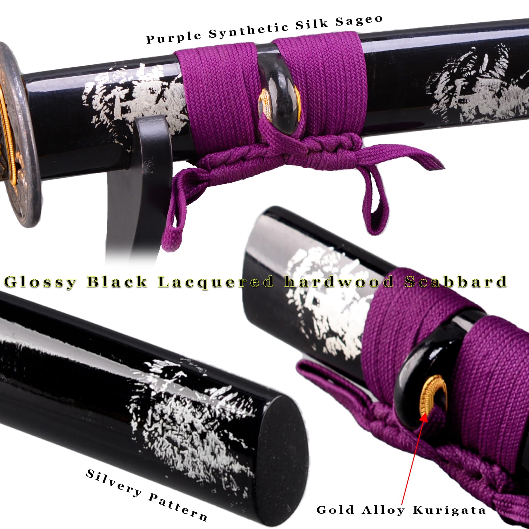 41 Inch Handmade Japanese Samurai Katana Sword - Full Tang Carbon Steel Blade - Perfect for Cosplay, Martial Arts Training, Home Decoration & Self Defense - Authentic Samurai Gift for Men & Collectors
