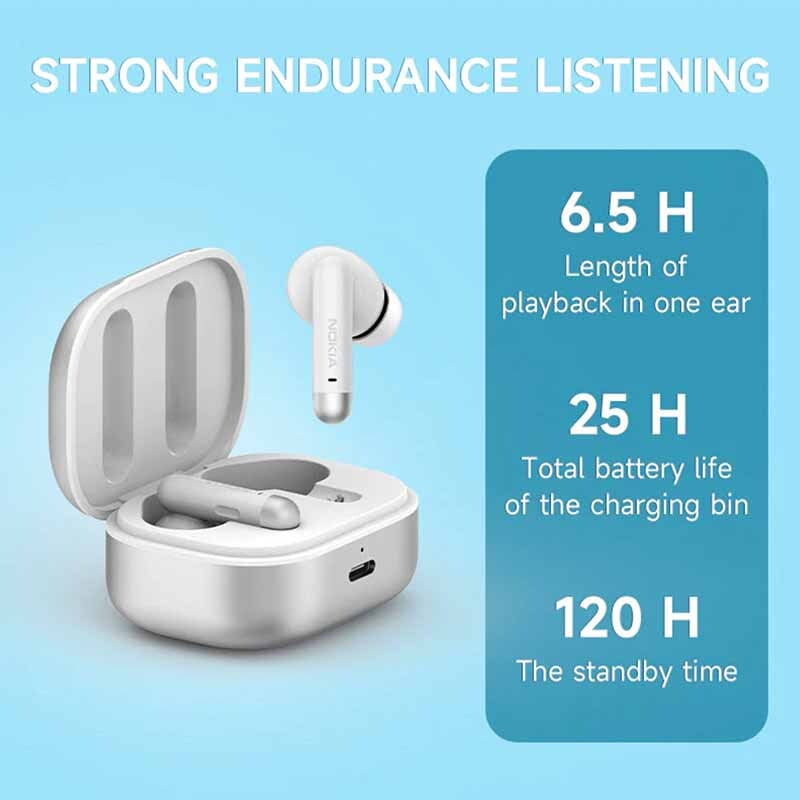 Nokia E3511ANC Wireless Bluetooth Earphones with Active Noise Cancellation (ANC) - Perfect for Travel, Workouts, and Commuting