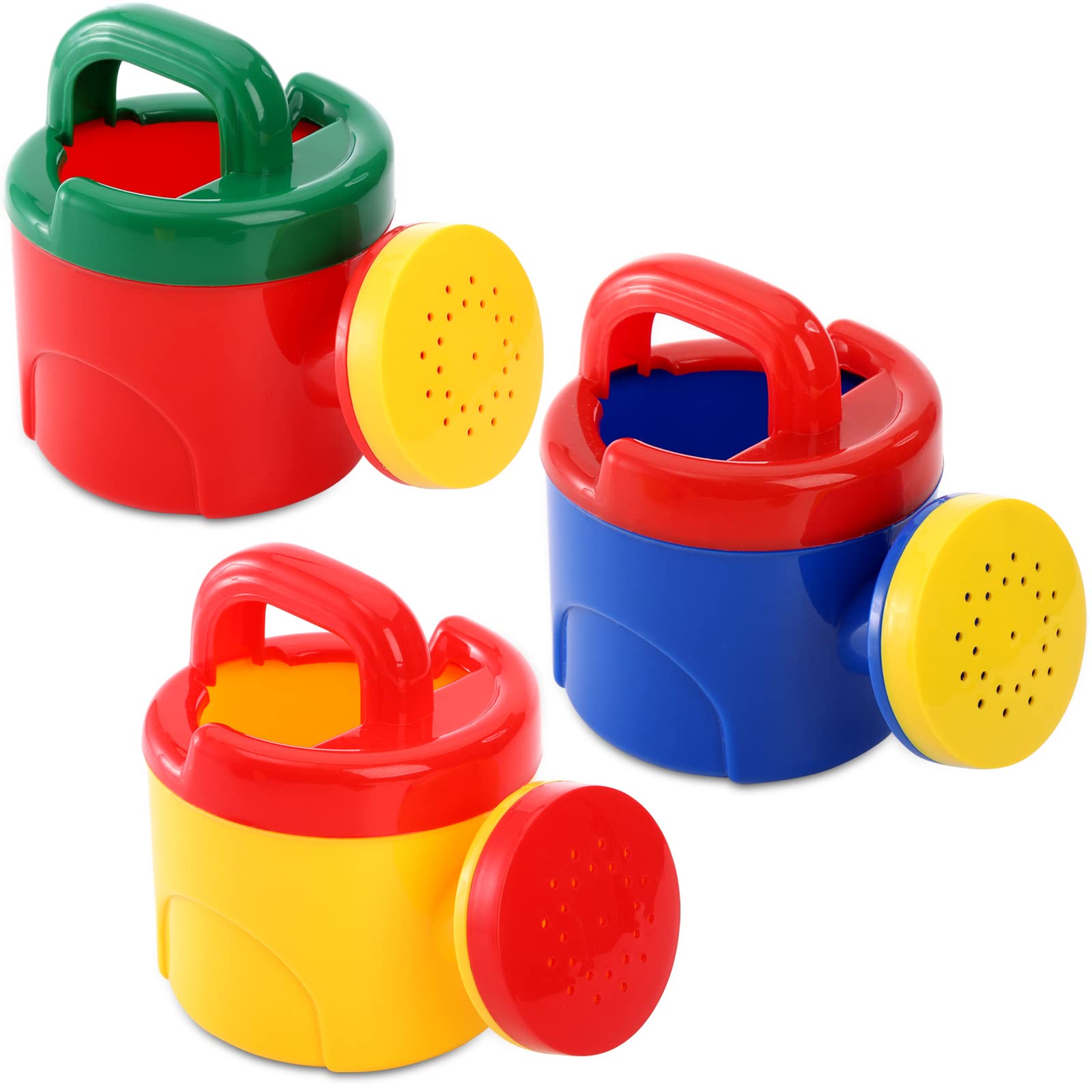 Nicunom 3 Pack Kids Plastic Watering Cans - Outdoor Garden Toys, Beach Sand Play, Bath Sprinkler for Boys & Girls - Perfect Gift for Children's Gardening & Water Play Fun
