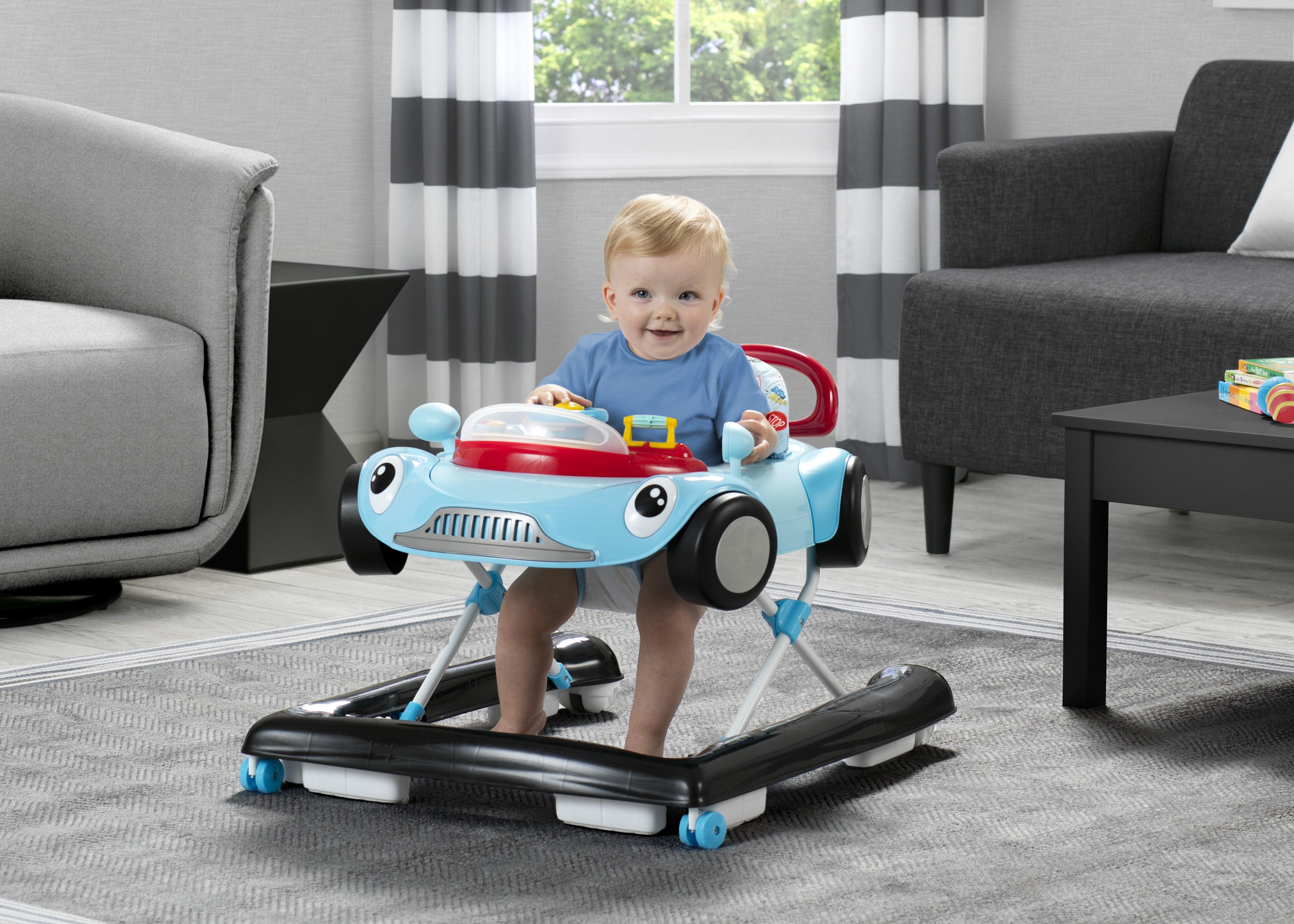 First Race 2-in-1 Baby Walker & Activity Center - Convertible Infant Walker Toy for Learning & Play - Perfect for Crawling, Standing & First Steps Development