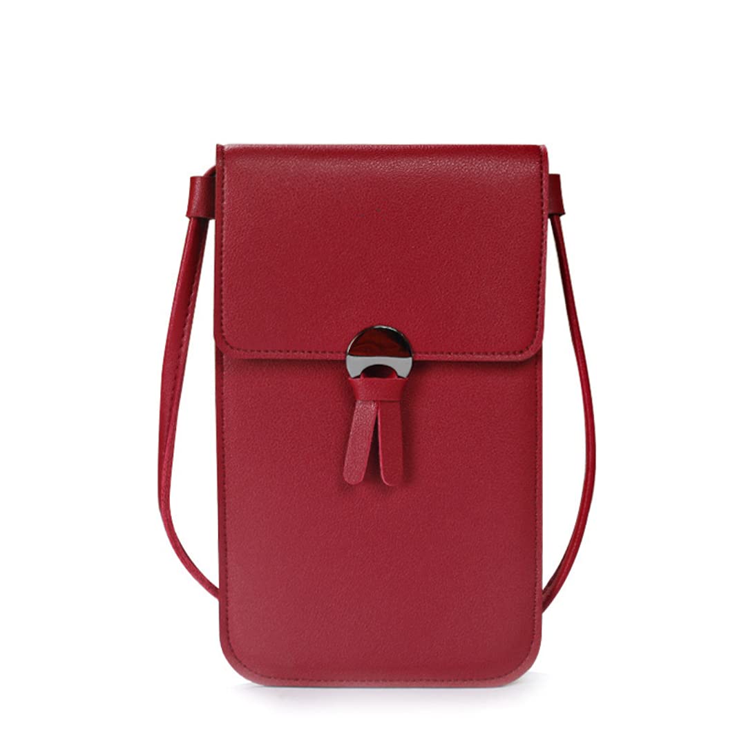 Samsung Galaxy S21 Ultra Leather Crossbody Phone Case with Card Holder & Shoulder Strap - Slim Wallet Purse for Women & Girls (Red) - Perfect for Travel, Shopping, and Everyday Use