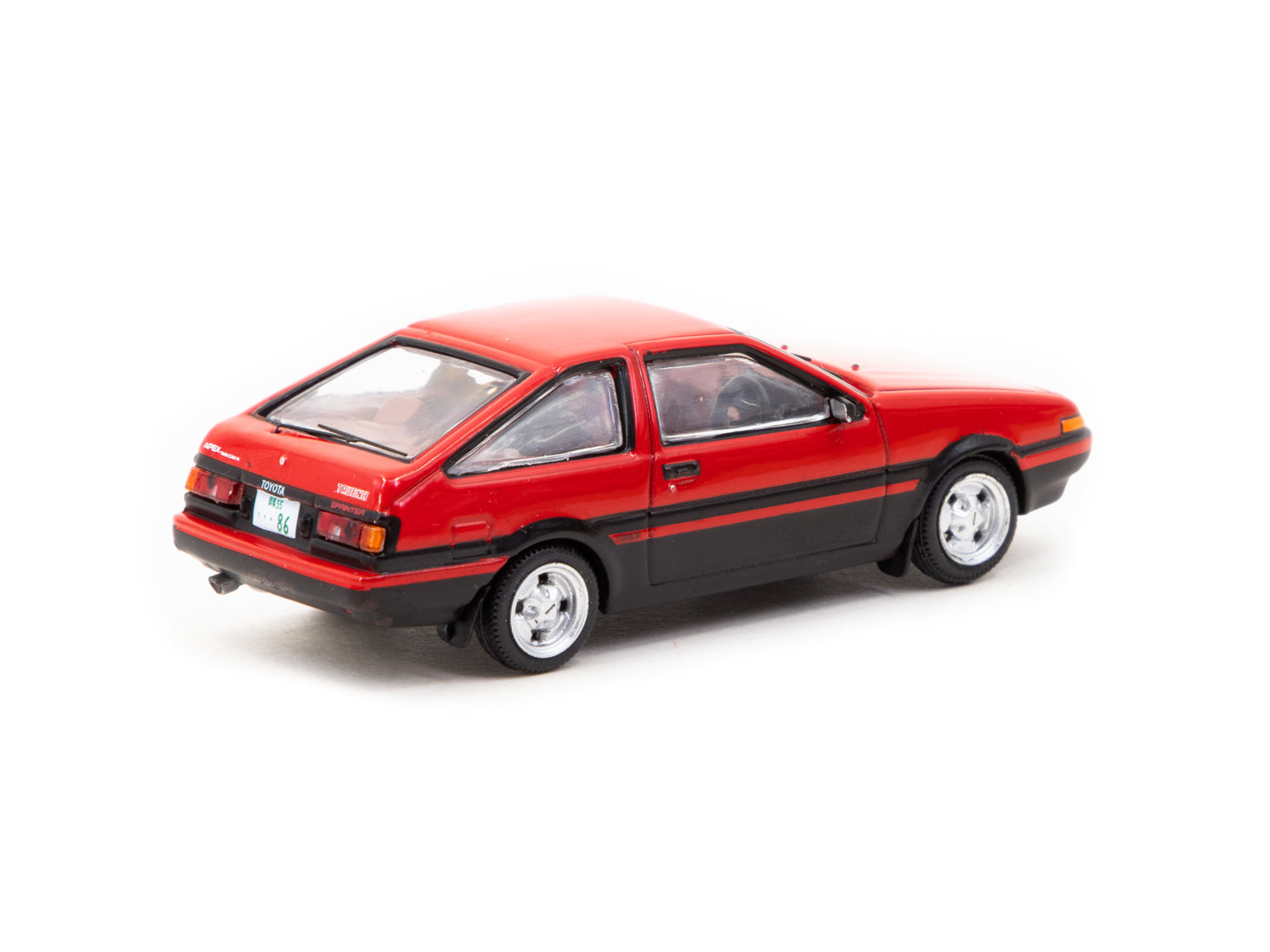 J Collection Toyota Sprinter Trueno AE86 Diecast Model Car 1:24 Scale - Red & Black Color - Perfect for Car Enthusiasts, Collectors, and Anime Fans (Initial D)