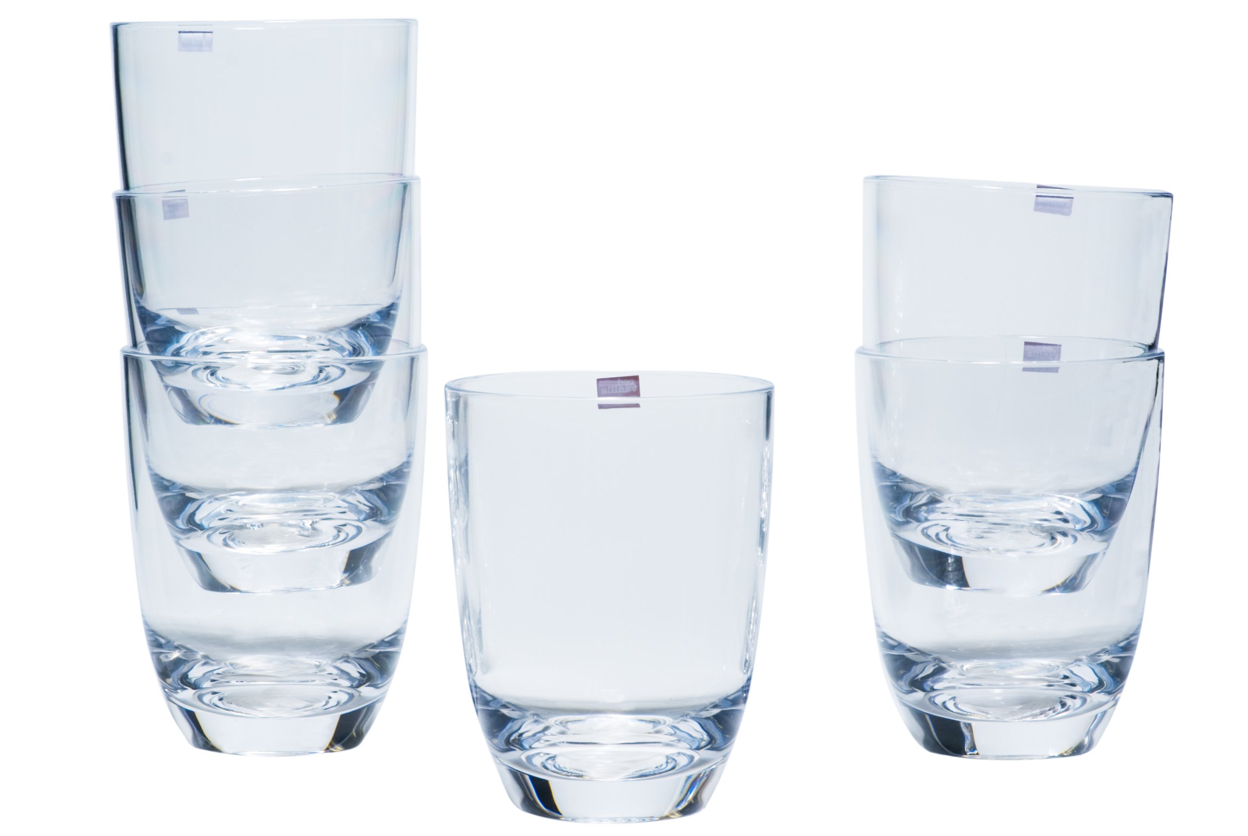 Premium Red Vanilla Enjoy Acrylic Double Old Fashioned Glasses - Set of 6 Clear Whiskey Tumblers for Cocktails, Bourbon & Scotch - Perfect for Home Bars, Parties & Gifts