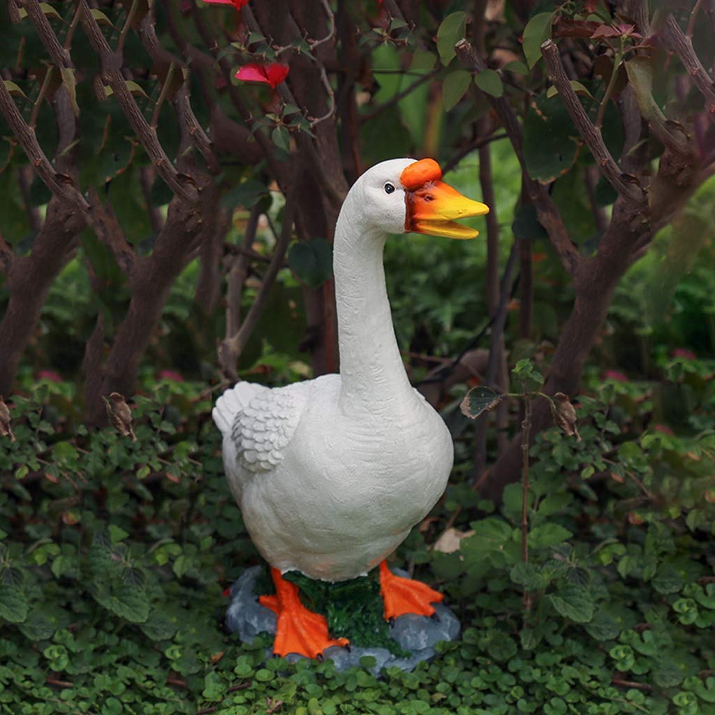 FSFF Resin Duck & Goose Garden Statues - Realistic Outdoor Animal Decor for Lawn, Yard, and Patio - Waterproof Garden Art for Home & Landscape Decoration