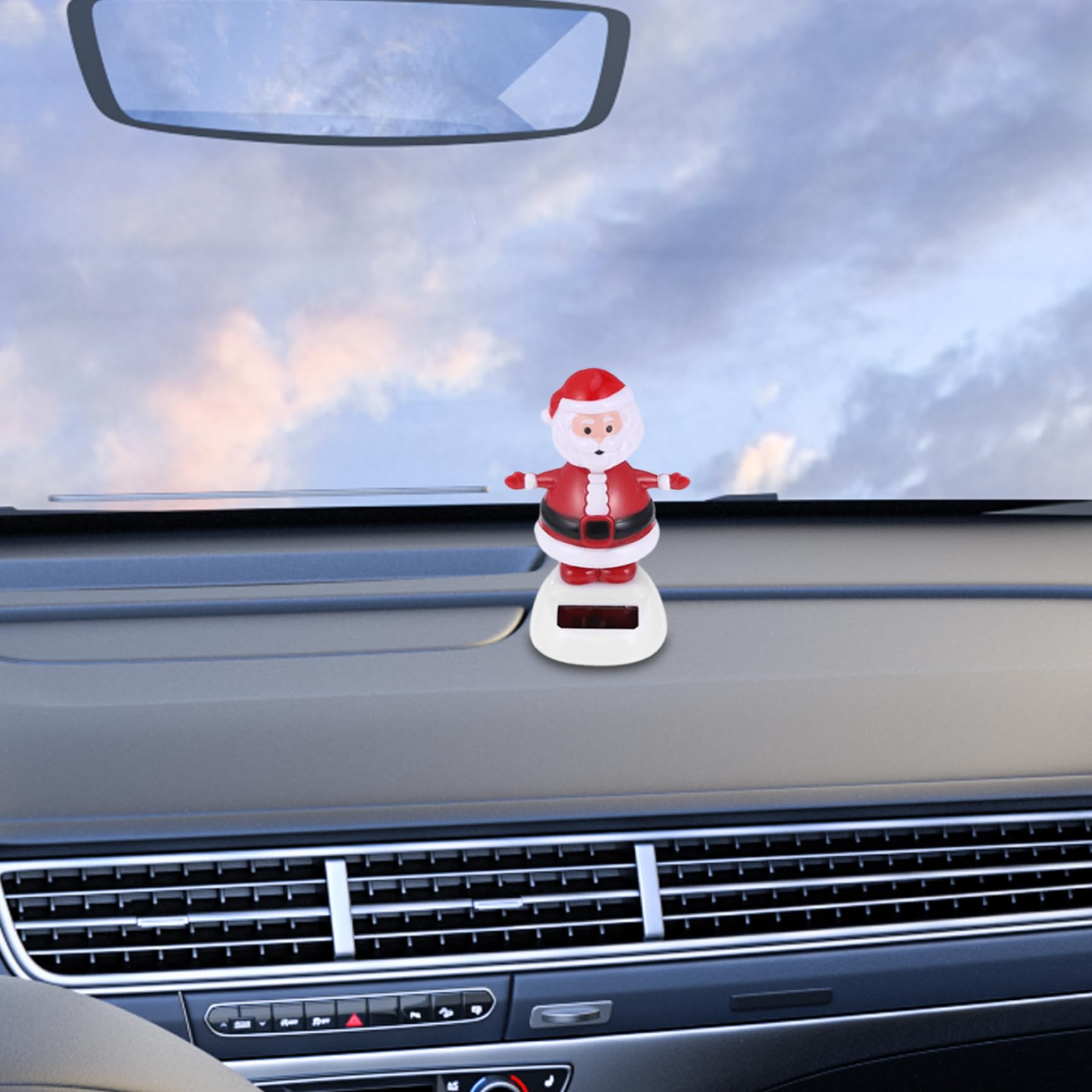 Solar Dancing Toys Set of 3 - Elk, Santa & Snowman Christmas Decorations | Solar Powered Head Shaking Desk Toys for Car Dashboard, Office & Home Decor | Perfect for Holiday Gifts, Window Sills & Workspace Decorations