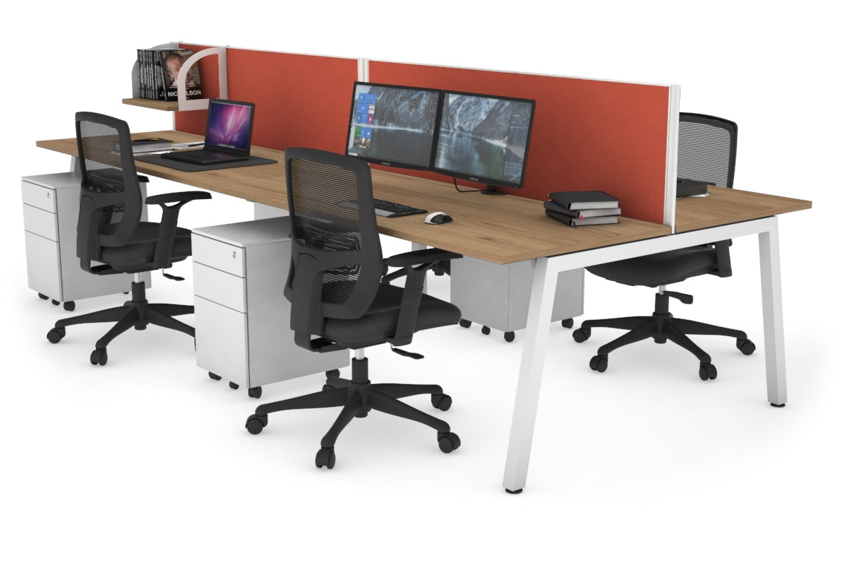 Quadro 4-Person Office Workstation Desk - 1200L x 700W Dimensions - Perfect for Team Collaboration, Open Office Spaces & Coworking Environments