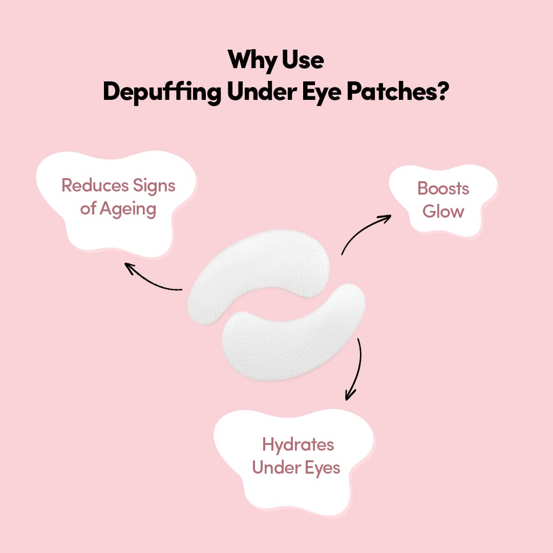 Prolixr Depuffing Under Eye Patches for Dark Circles, Puffiness & Inflammation - 5 Pairs with Aloe Vera, Witch Hazel, Carrot & Almond Extract - Hydrating Collagen Eye Mask for Women & Men - Perfect for Morning Routine, Travel & Post-Party Recovery