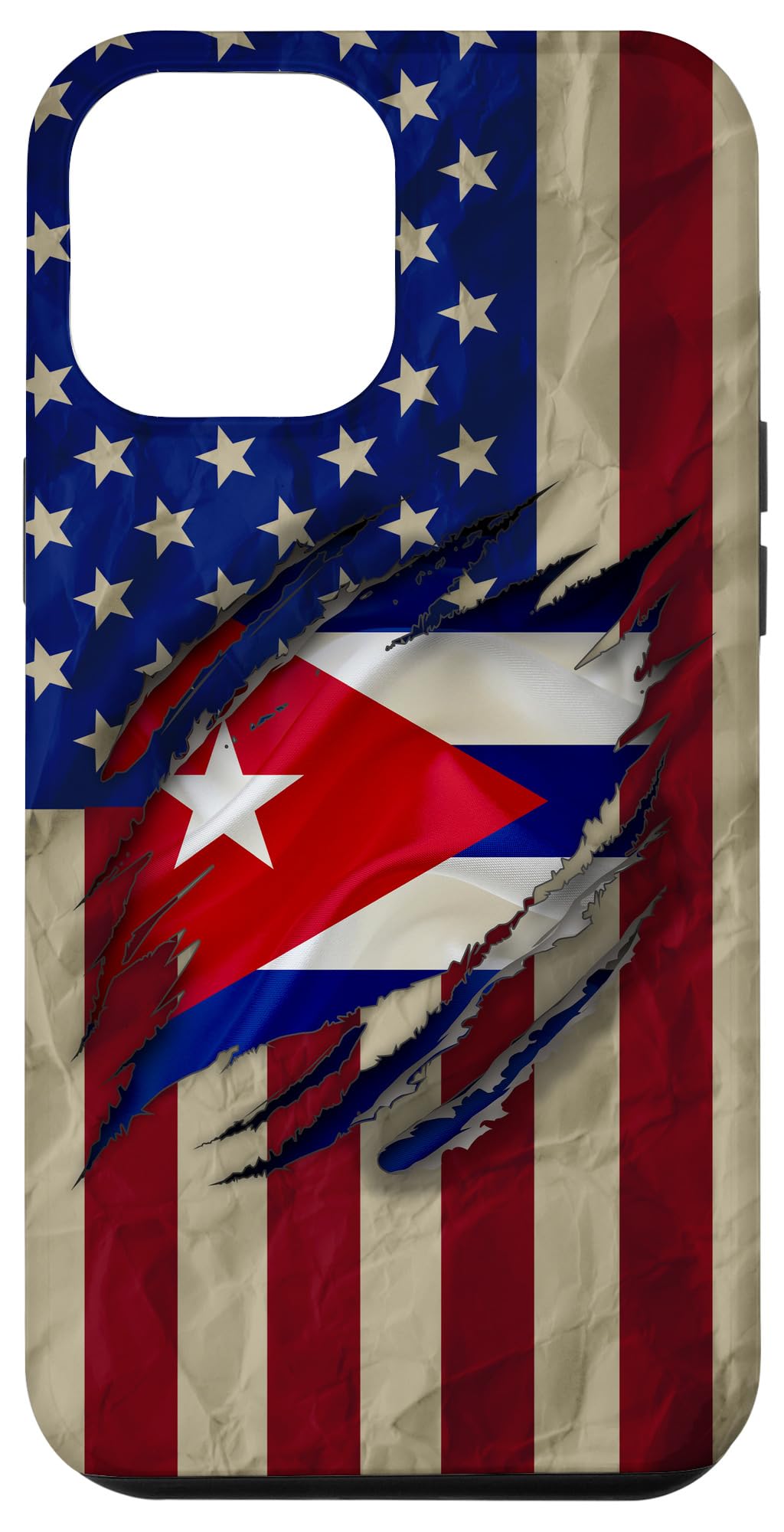 iPhone 12 Pro Max Case - Vintage American Cuban Roots Design with Patriotic Flag - Protective Phone Cover for iPhone 12 Pro Max - Perfect for Everyday Use, Travel & Patriotic Events