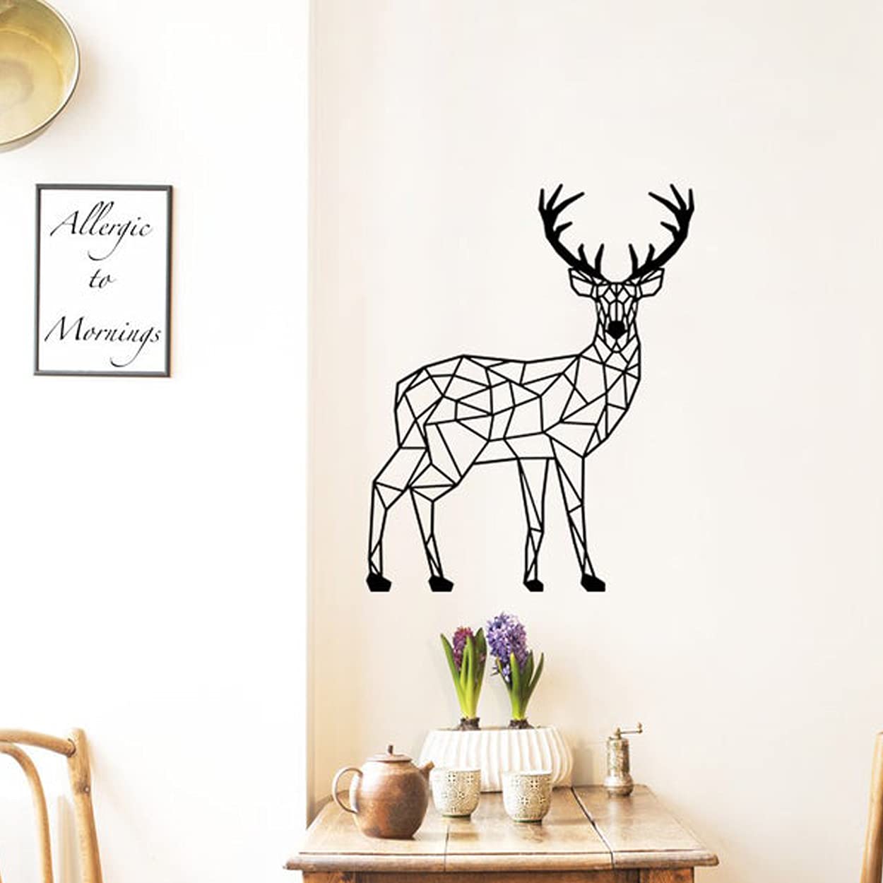 LaModaHome OH Deer Black Metal Wall Art - Modern Wall Decor for Living Room, Bedroom, Kitchen & Bathroom - Indoor & Outdoor Hanging Decoration - Perfect for Farmhouse, Rustic & Contemporary Home Decor