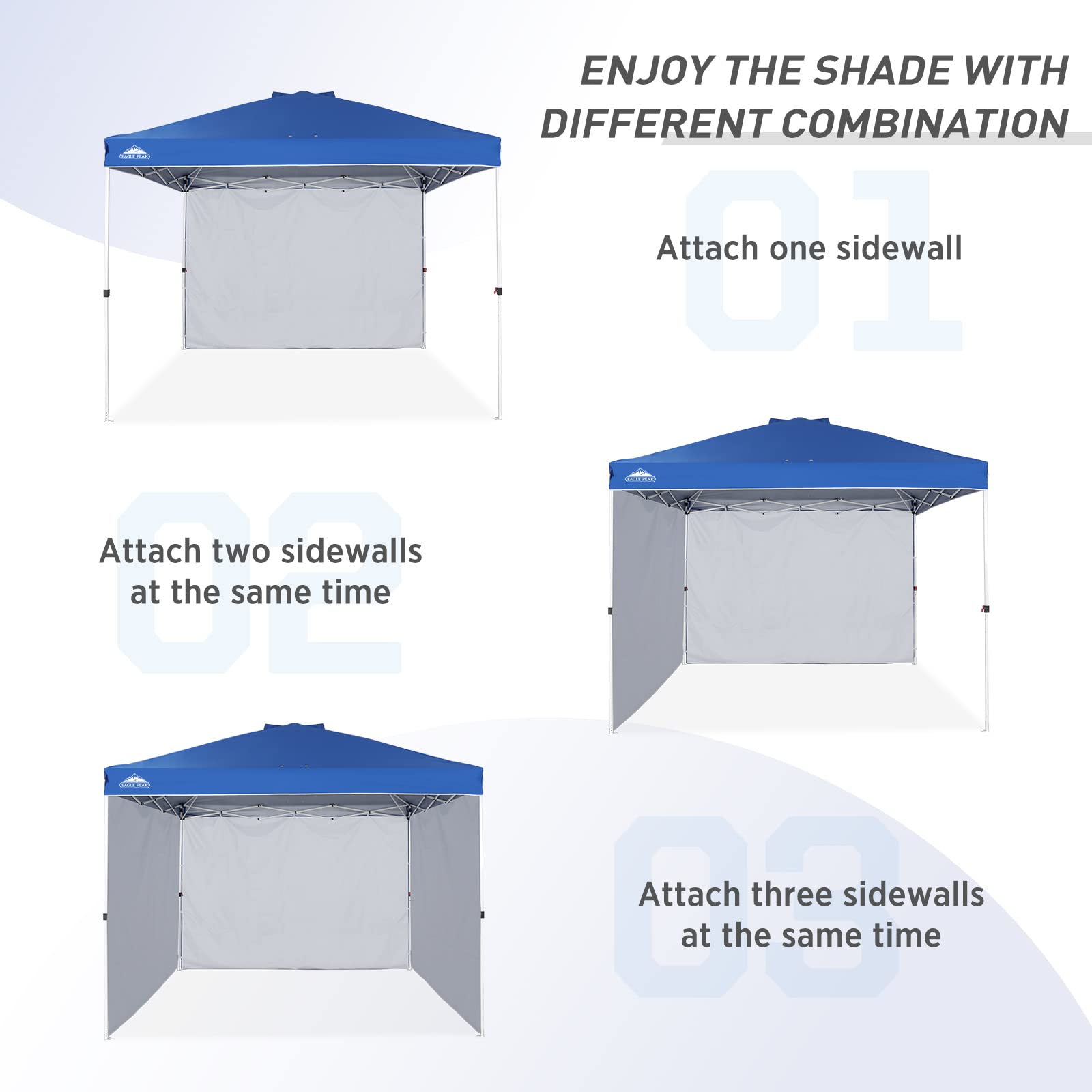 EAGLE PEAK 10x10 Straight Leg Canopy Sunwall/Sidewall - 1 Side Panel, Blue - Perfect for Outdoor Events, Beach Parties & Camping Shelter