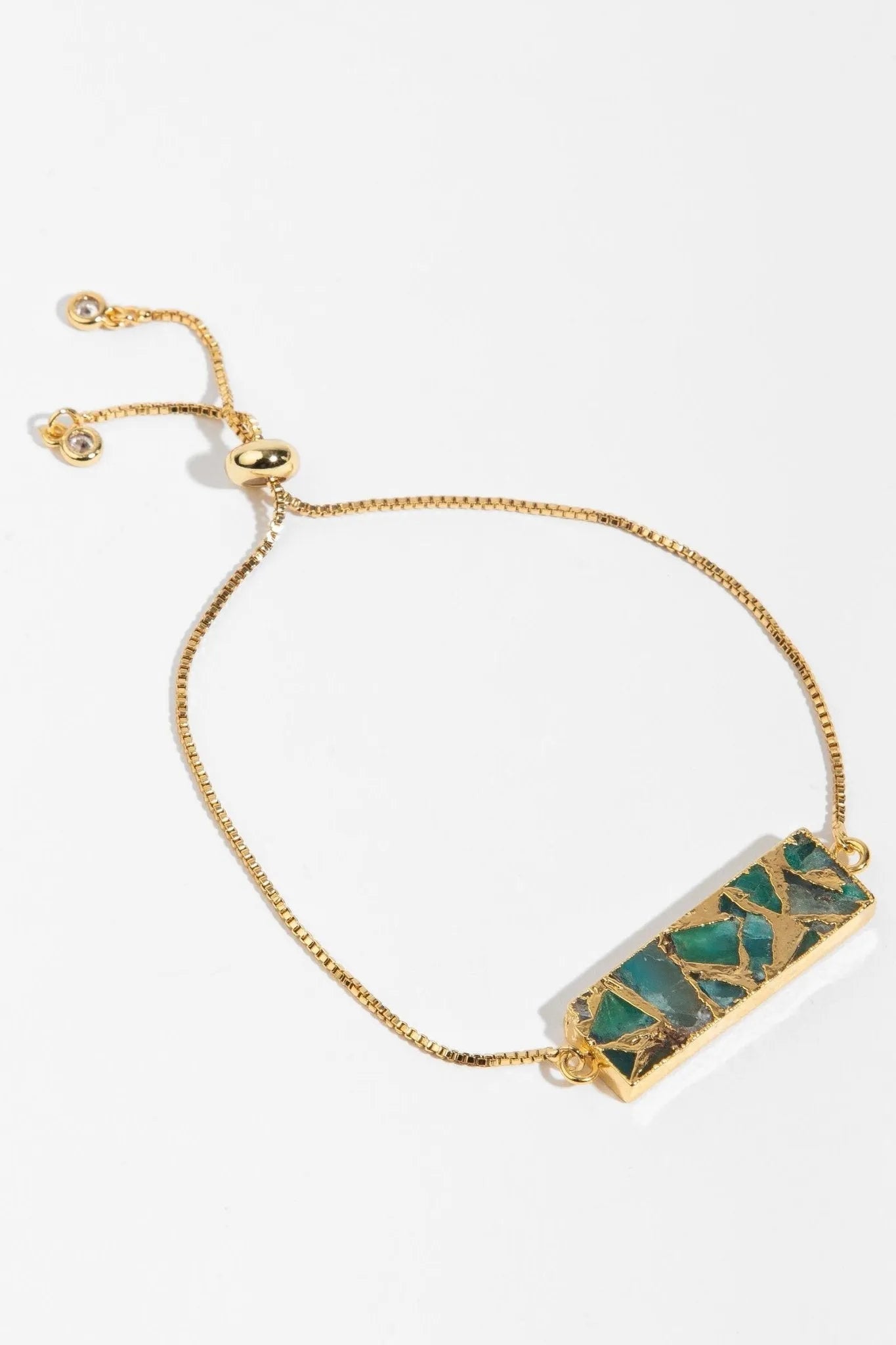 Mojave Rectangle Stone Bracelet for Women - Natural Gemstone Beaded Cuff Bracelet - Boho Chic Jewelry for Everyday Wear & Special Occasions