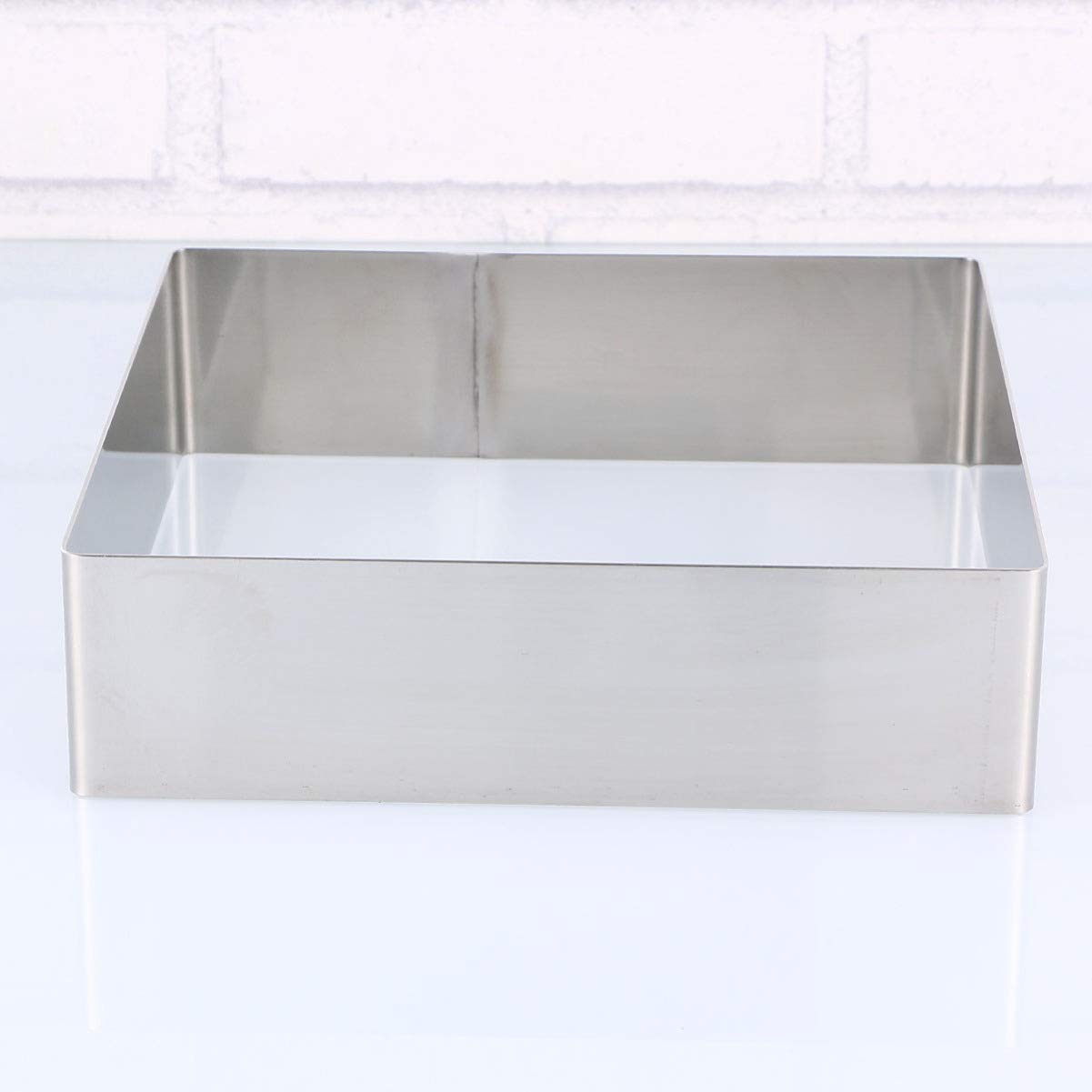 SOIMISS 17 Inch Rectangular Cake Pan - Silver Baking Mold for Square Cakes, Pastry, Cheesecake | Durable Stainless Steel Cake Frame for Professional & Home Baking, Wedding & Birthday Party Desserts