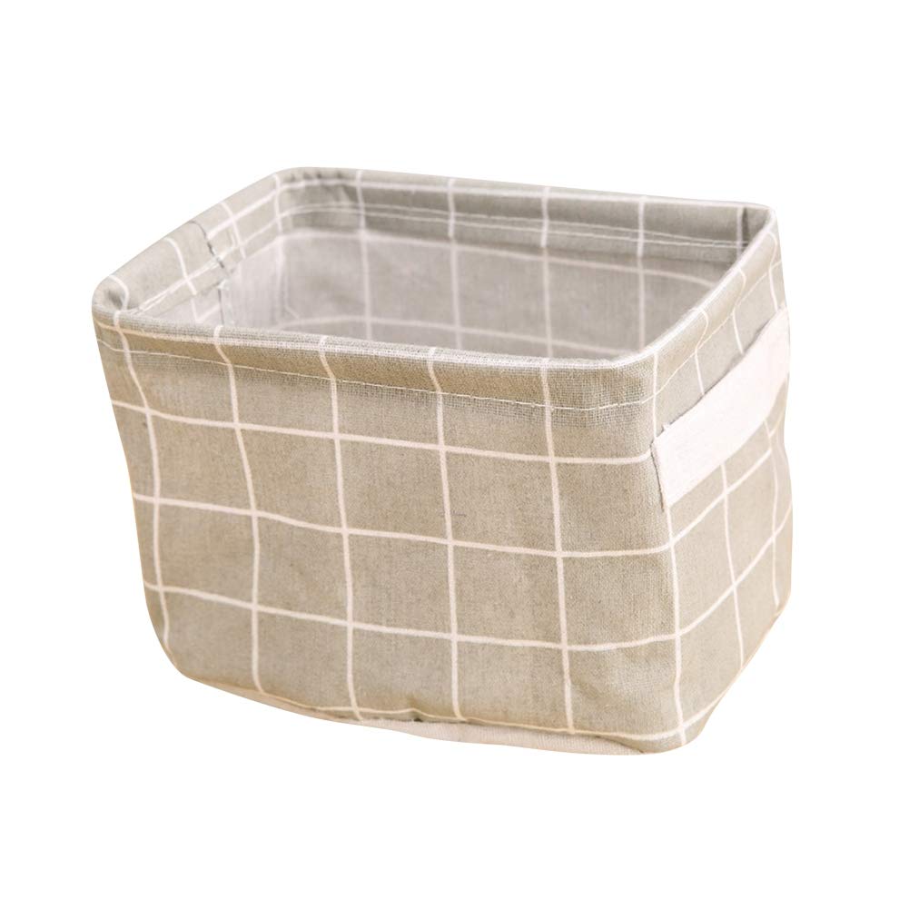 BenRan Stylish Cotton & Linen Storage Baskets with Handles - Mini Storage Cubes for Nursery, Shelves & Desks | Perfect for Baby Room Organization, Home Decor & Closet Storage