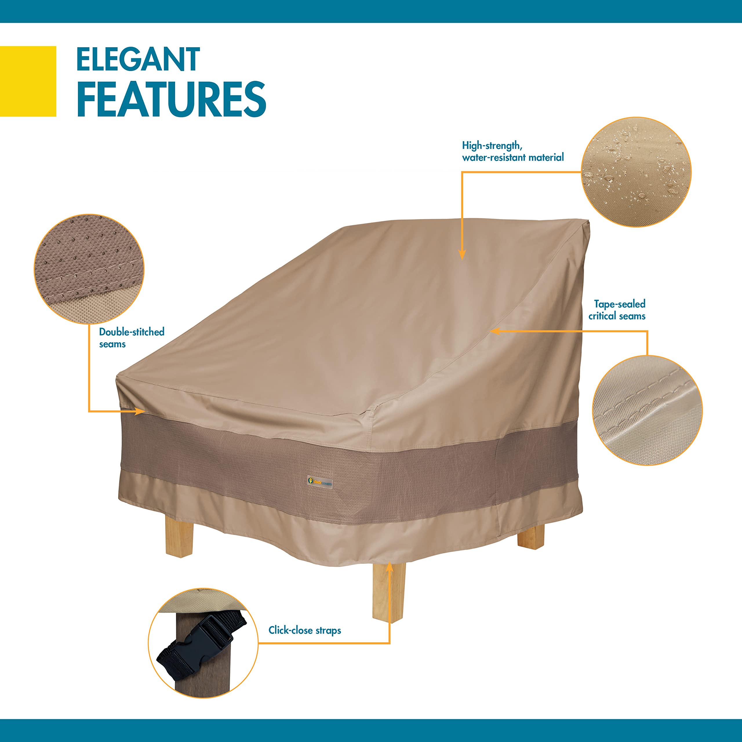 Elegant Waterproof 38 Inch W Patio Chair Cover by Duck Covers - Durable Outdoor Furniture Protection for All Seasons | Perfect for Patio, Deck, Garden & Poolside Chairs