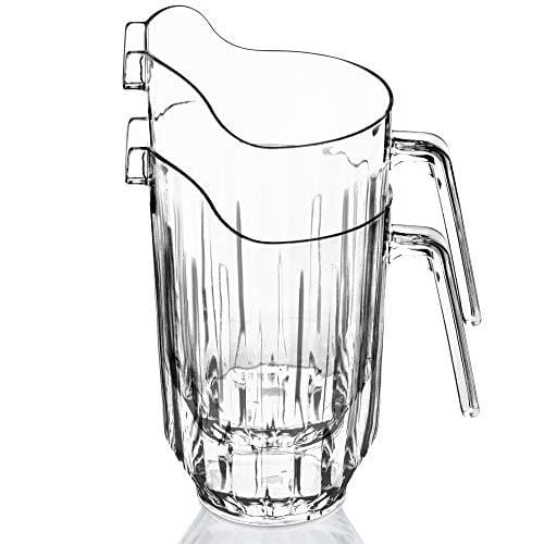 2-Pack Crystal Clear Plastic Pitcher Beverage Dispenser with Pour Spout - Shatterproof 7-Cup Capacity for Cold Drinks, Water, Lemonade, Beer & Sangria - Perfect for Catering, Restaurants, Parties & Outdoor Events