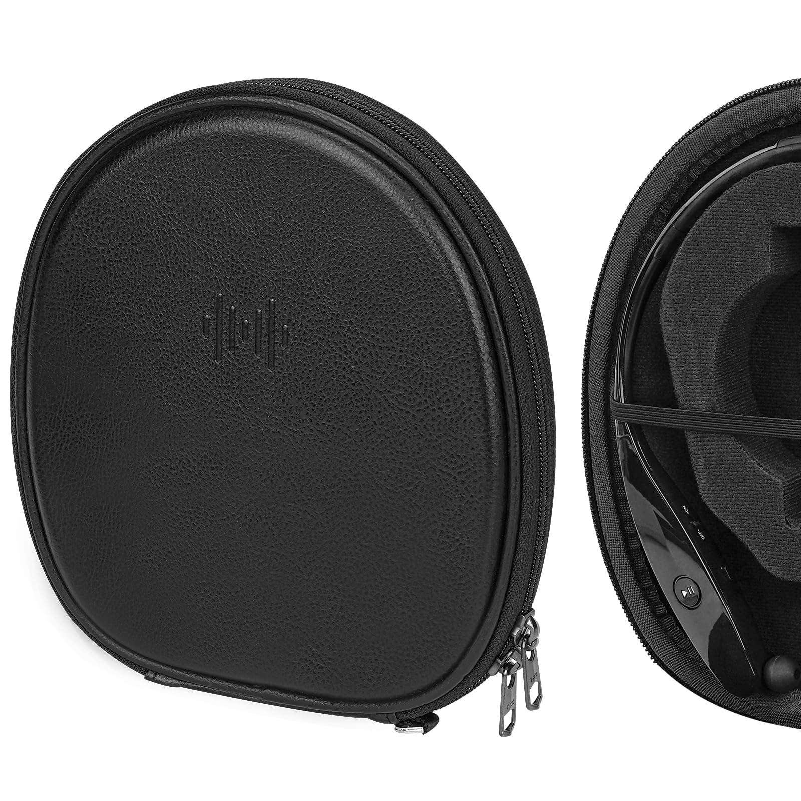 Geekria Protective Travel Case for LG Tone Infinim/Tone+/Tone Pro Bluetooth Headset - Shockproof Storage Bag with USB Charger Compartment & Accessory Pockets (Black) - Perfect for Travel, Commuting & Gym Use