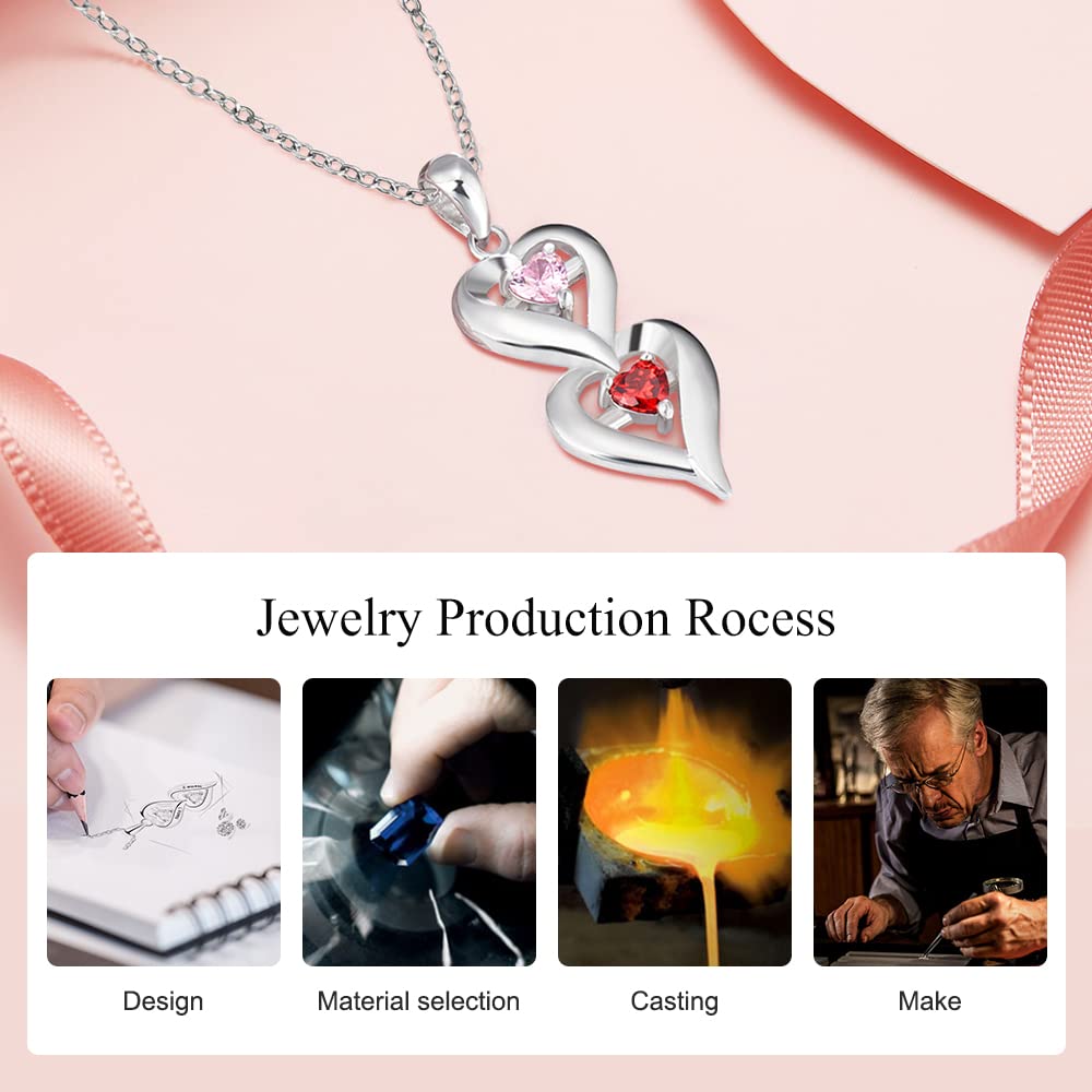 Personalized Birthstone Necklace for Women - Custom Name Necklace for Mom, Grandma - Mother's Day Gift Jewelry - Perfect for Anniversaries, Birthdays & Special Occasions