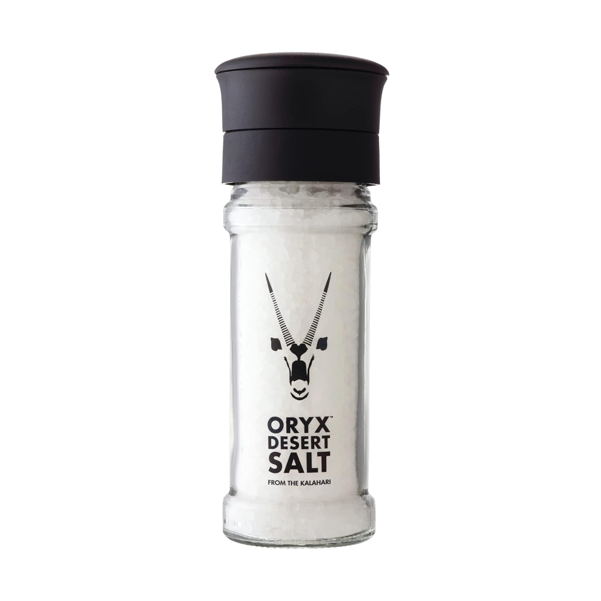 Premium Oryx Desert Sea Salt Grinder with Ceramic Mill - 3.52 oz Coarse Kosher Salt, Natural Organic Seasoning - Great Alternative to Himalayan & Rock Salt - Sourced from Kalahari Desert Salt Lakes | Perfect for Cooking, Grilling & Gourmet Dishes