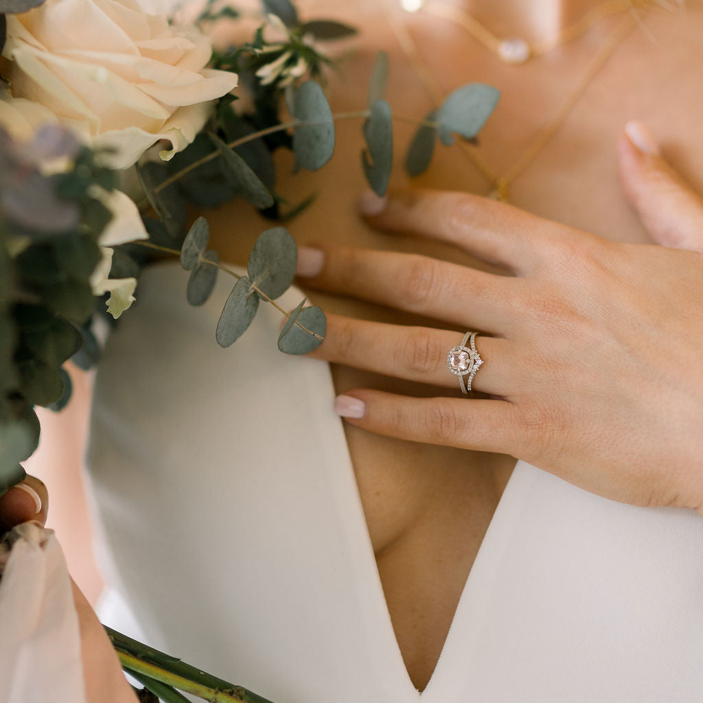Juliet Morganite & Diamond Ring - Elegant Pink Gemstone Engagement Ring for Women | Perfect for Weddings, Anniversaries & Special Occasions