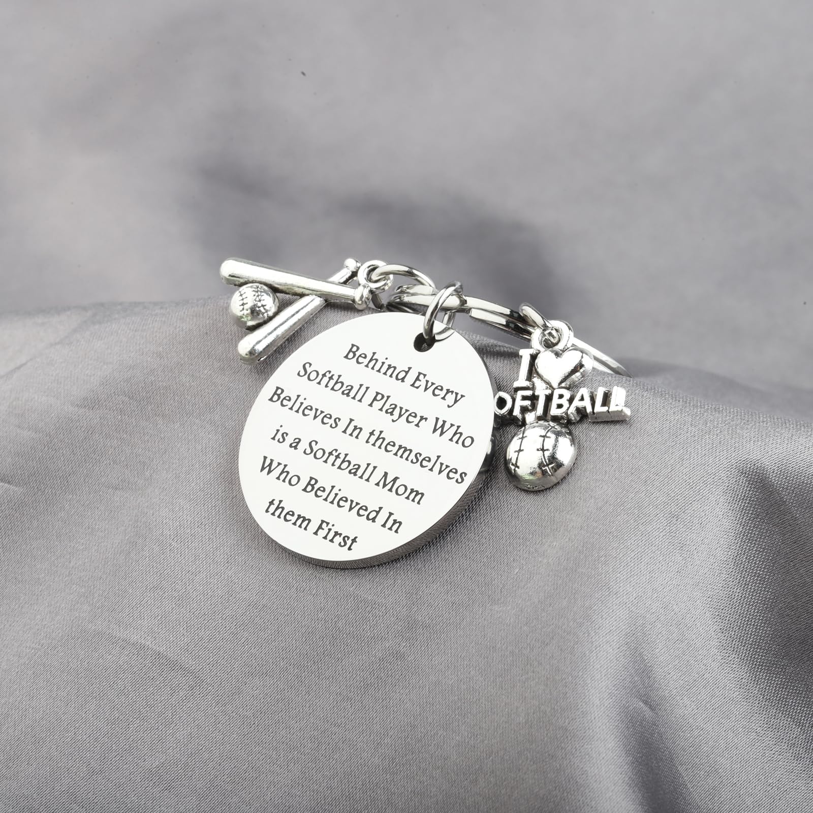 ENSIANTH Softball Mom Keychain - Thoughtful Appreciation Gift for Softball Coaches, Team Moms & Players - Perfect Mother's Day Present for Baseball Lovers - Great for Gameday, Practice & Everyday Use