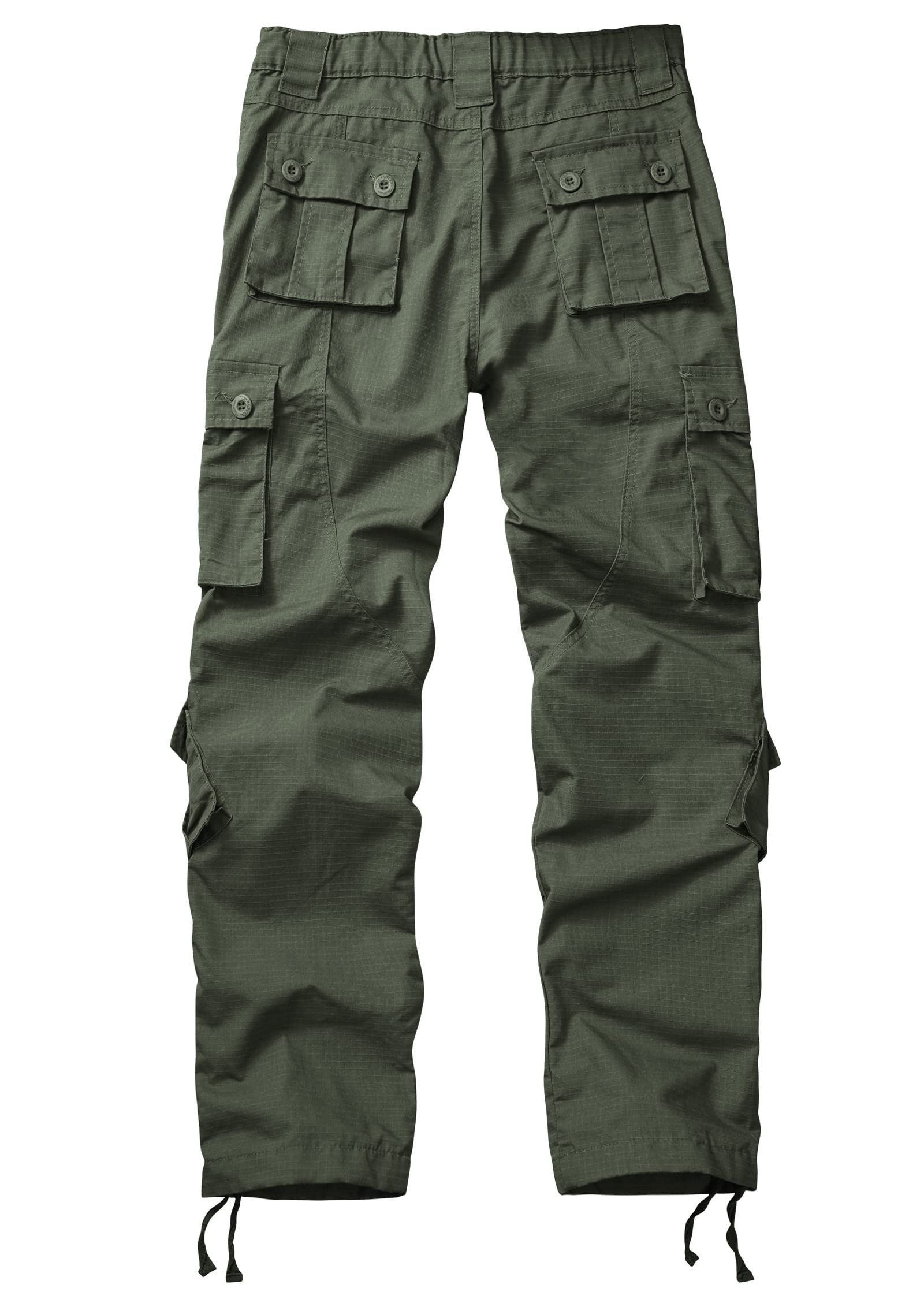 Men's Outdoor Hiking Pants - Elastic Waist Cargo Pants for Hiking, Camping & Work | Ripstop Tactical Pants with 9 Pockets | Durable & Comfortable for Adventure & Daily Wear