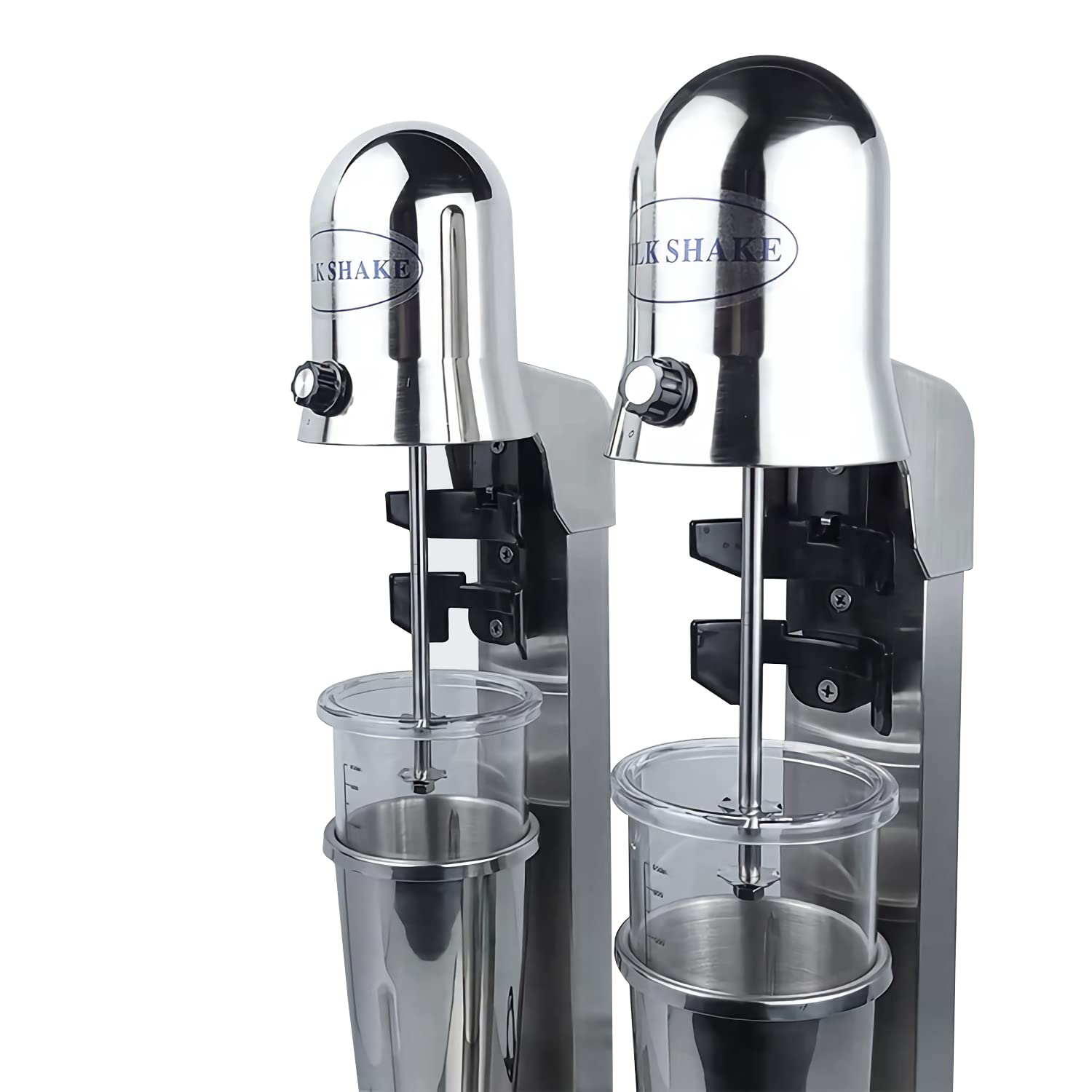 TECHTONGDA Commercial & Home Electric Milkshake Maker - 110V Double Head Drink Mixer, Ice Cream Blender with 2 Speed Settings & 4 Cups - Perfect for Smoothies, Shakes, Frozen Desserts in Restaurants, Cafes & Home Kitchens