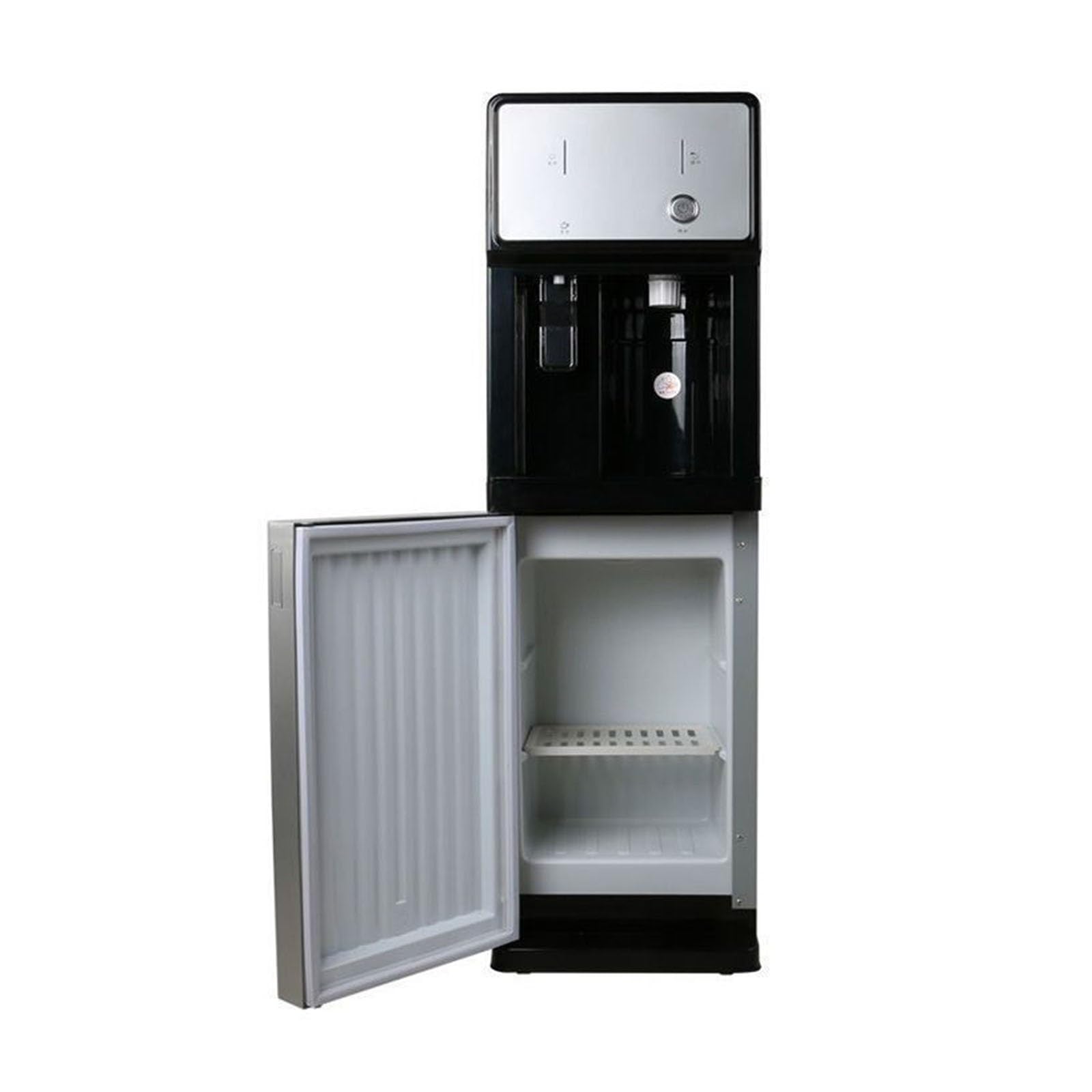 Hot and Cold Water Dispenser with Storage Cabinet - Dual Function Ice Maker & Heater for Home and Office Use