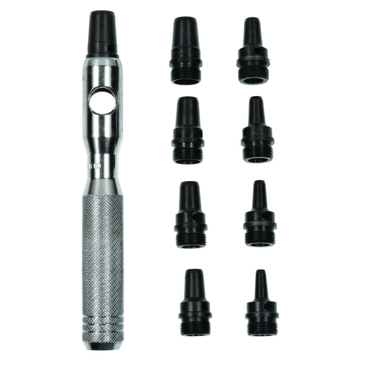 Mayhew Tools 66012 10-Piece Hollow Punch Set - Black | Professional Metalworking & Leather Crafting Tool Kit for DIY Projects