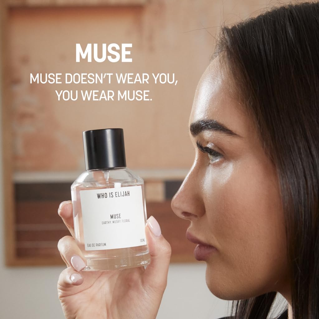 Muse Unisex Perfume for Men & Women - Floral Musky Eau de Parfum with Jasmine, Ambroxan, Woody Amber & Garwood Notes - 3.4 Fl Oz Cologne Gift Set for Her & Him - Perfect for Date Night, Office Wear & Special Occasions