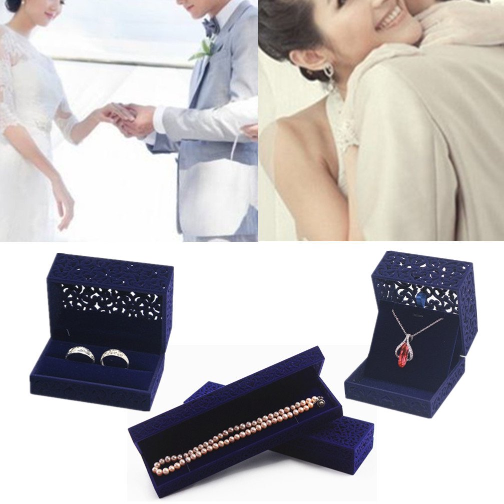 Velvet Jewelry Box for Necklace & Bracelet Storage - Gift Display Case for Long Chains
