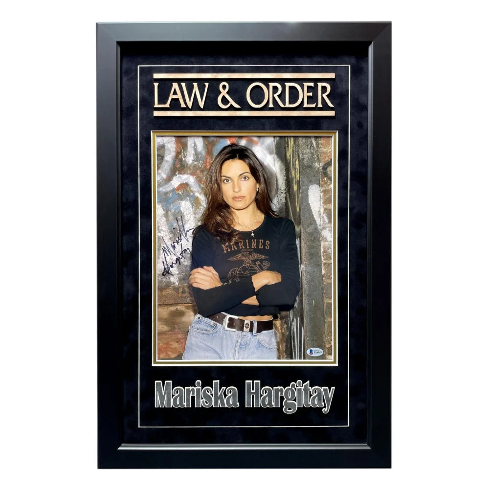 Mariska Hargitay Autographed Law & Order SVU 11x14 Photo Framed with BAS COA - Olivia Benson Collectible Memorabilia - Perfect for TV Show Fans, Office Decor & Gift for Crime Drama Lovers
