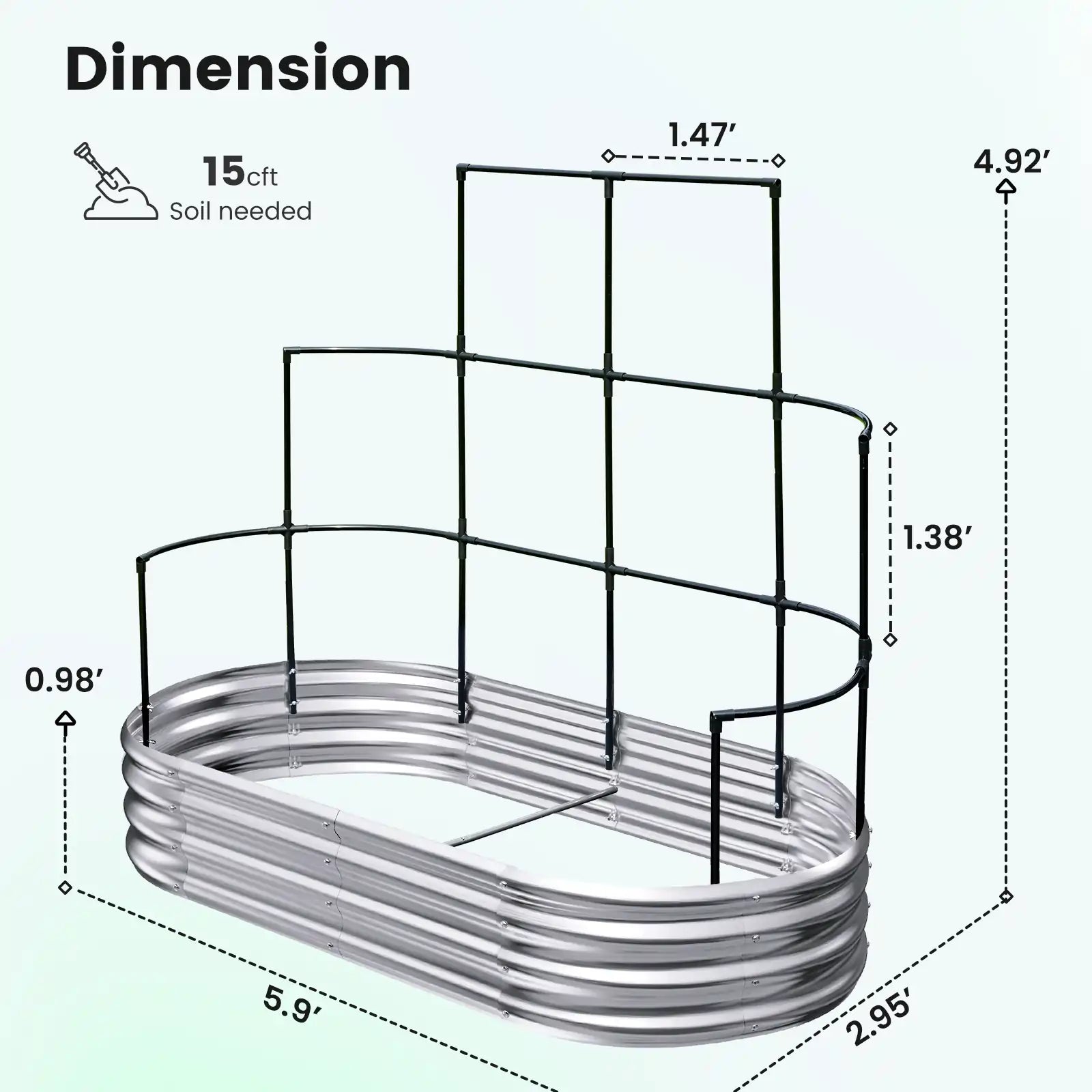 Elevated Raised Garden Bed with Wall Trellis - Perfect for Small Spaces, Urban Gardening & Vertical Planting - Ideal for Vegetables, Flowers & Herbs in Backyards, Patios & Balconies