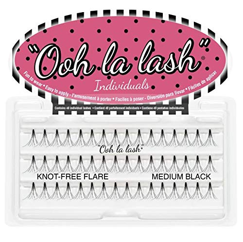 Ooh La Lash Knot-Free Flair Individual Lashes - Short Black (2 Pack) | Natural Looking False Eyelashes for Everyday Wear & Special Occasions