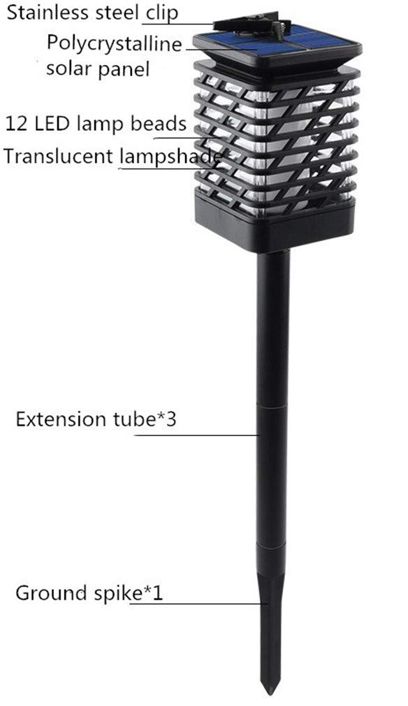 Solar Outdoor Lights 12 LED Flickering Flame Torch Light - Waterproof Landscape Lighting with Auto On/Off - Perfect for Garden, Pathway, Patio, and Backyard Decoration