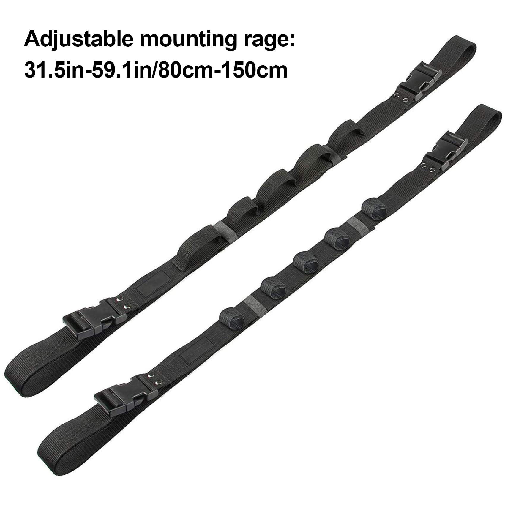 Aventik 2 Pack Adjustable Car Fishing Rod Holder - Universal Fishing Pole Rack with 4 Handle Straps for SUV, Van, Truck (Black) | Perfect for Road Trips, Beach Fishing & Outdoor Adventures