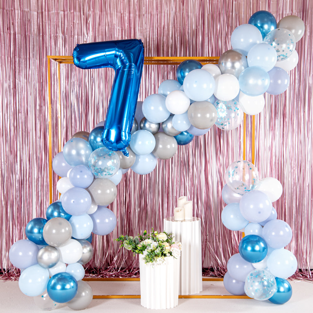 Balloonify Blue Mylar Number 7 Balloon - 40 Inch Large Foil Balloon for Birthday Parties, Baby Showers & Anniversary Decorations (1 Count Box)