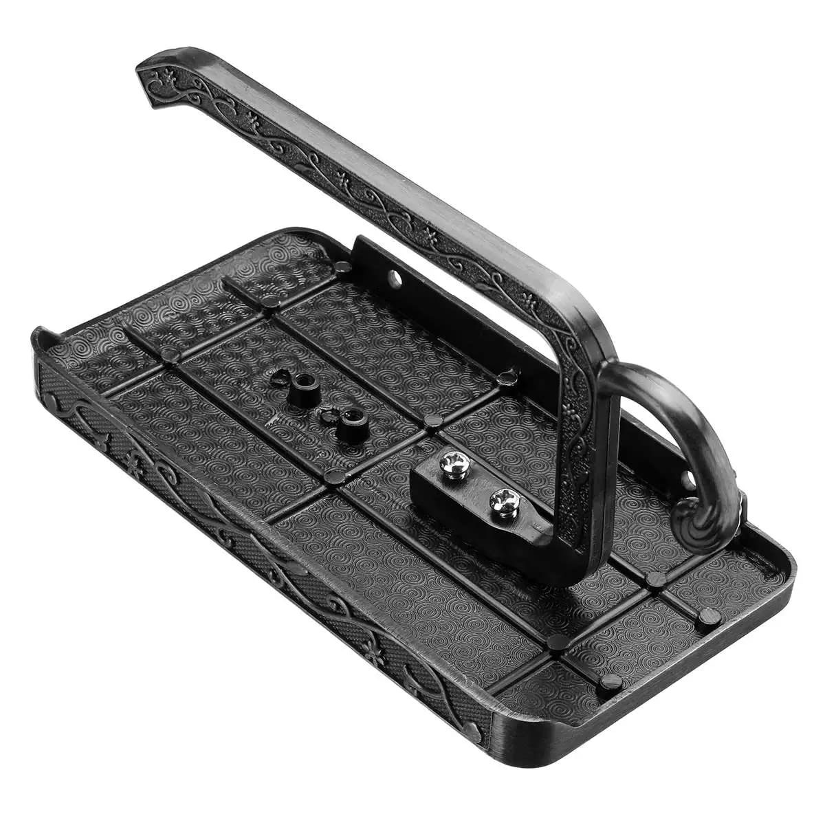 Vintage Aluminum Toilet Paper Holder with Shelf - Wall Mount Bathroom Tissue Roll Holder (Black) - Perfect for Modern & Classic Bathrooms, Powder Rooms & RVs