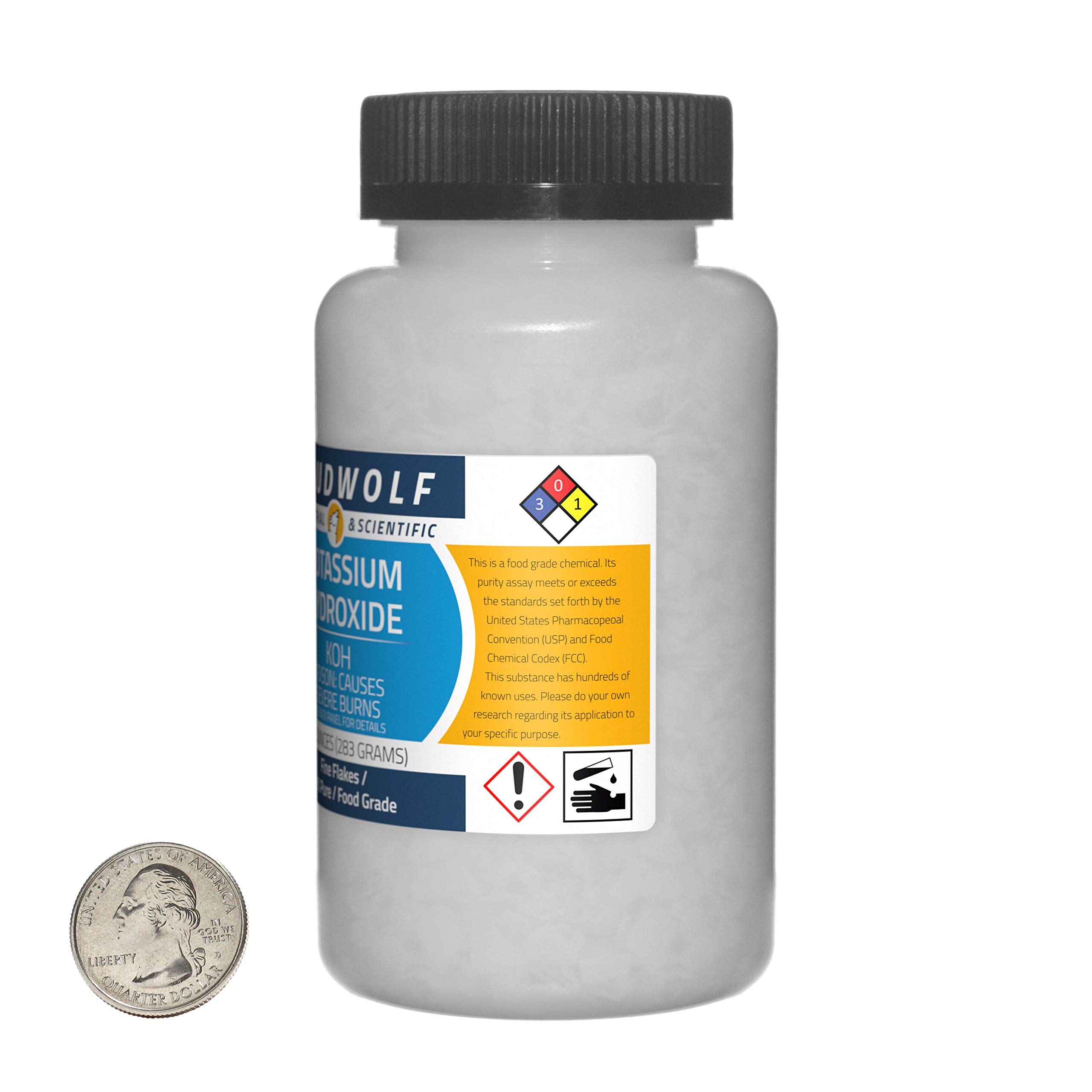 **99% Pure Food Grade Potassium Hydroxide Flakes - 3.8 Pounds (6 Bottles) for Soap Making, Biodiesel & Cleaning**
