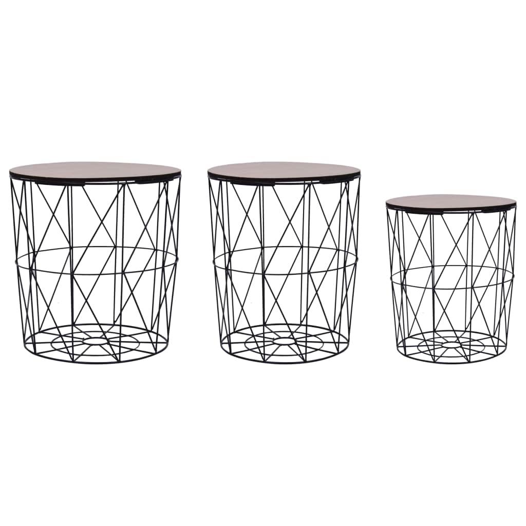 CHARMMA 3-Piece Black Coffee Table Set - 5.33KG - Modern Living Room Furniture for Small Spaces, Home Decor & Entertainment Areas