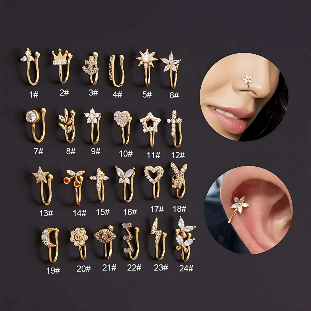 18K Gold Bunny No Piercing Nose Cuff - Fake Nose Ring for Women | Trendy Non-Piercing Nose Jewelry for Parties, Weddings & Everyday Wear (HSPJ609)
