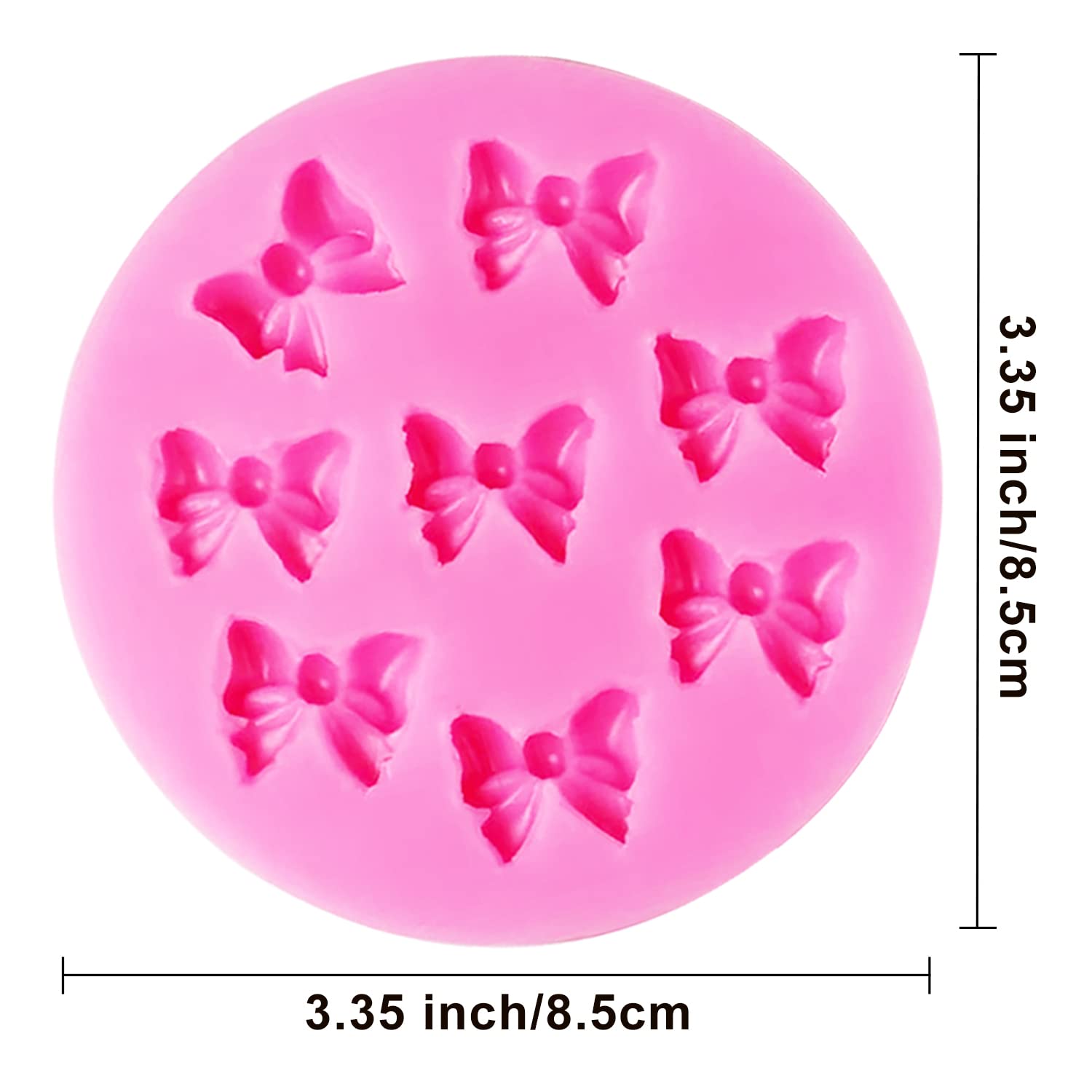 AIMEIKI 2-Pack Mini Bow Silicone Fondant Molds for Cake Decorating, Chocolate, Candy & DIY Crafts - Perfect for Birthday Cakes, Cupcakes, Cookies and Party Desserts