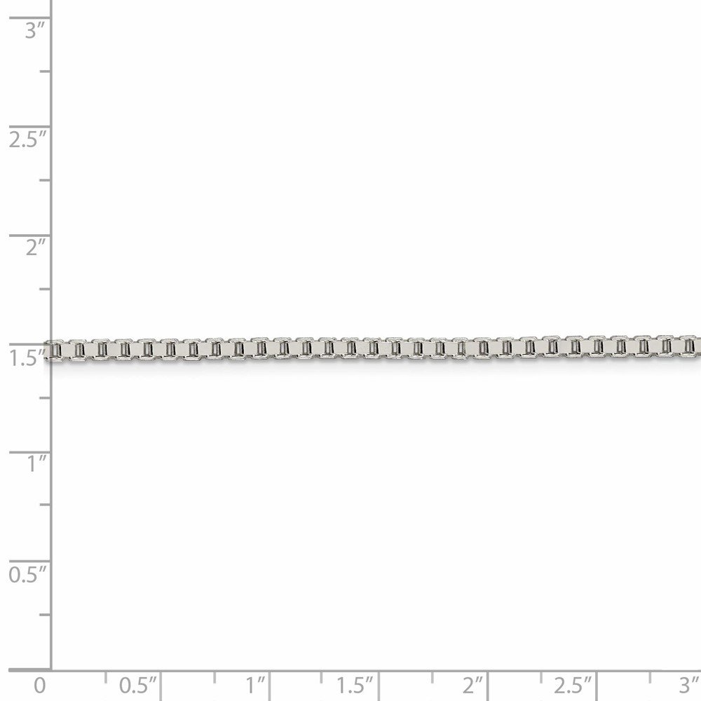 925 Sterling Silver 2.5mm Box Chain Necklace with Lobster Clasp - Durable & Hypoallergenic Jewelry for Women & Men - Perfect for Everyday Wear, Gifts & Special Occasions