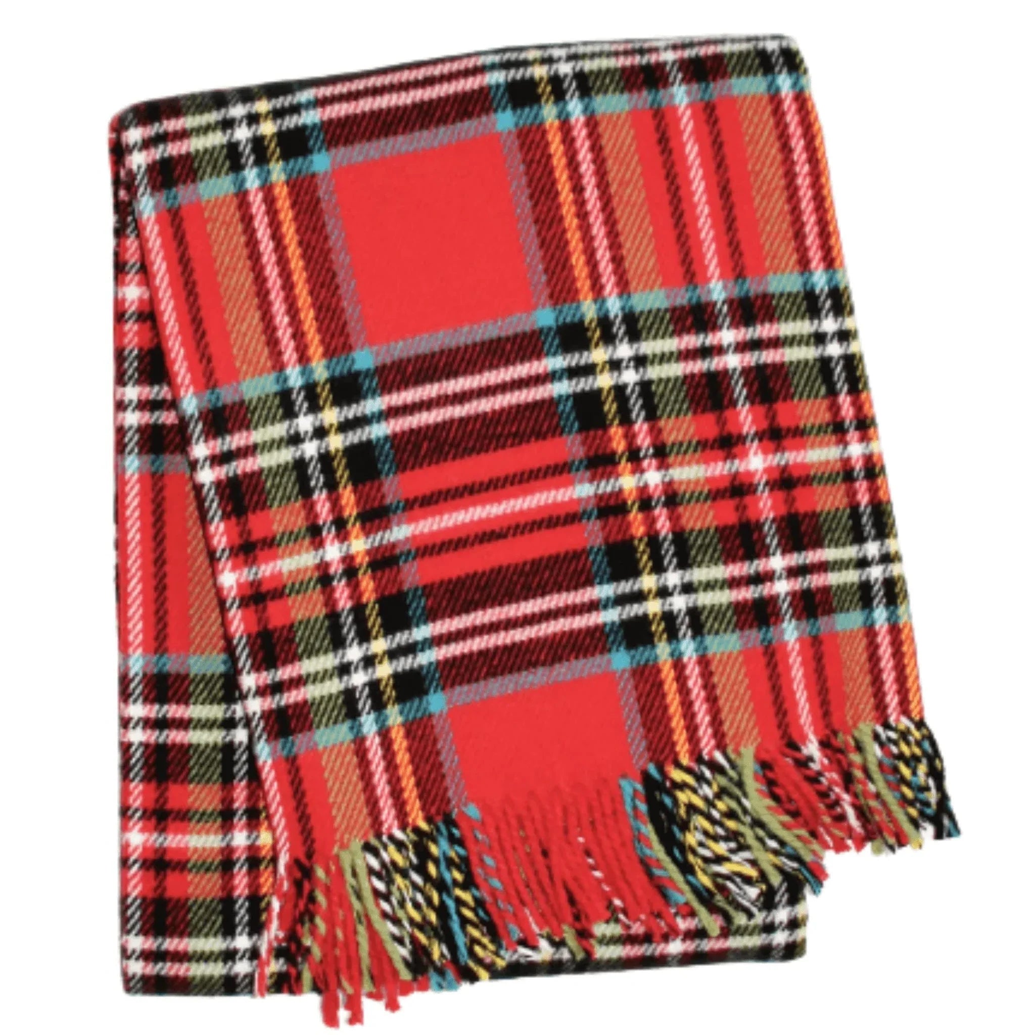 Classic Tartan Plaid Fringed Throw Blanket - Personalized Monogram Option - Cozy Home Decor for Sofa, Bed & Winter Warmth