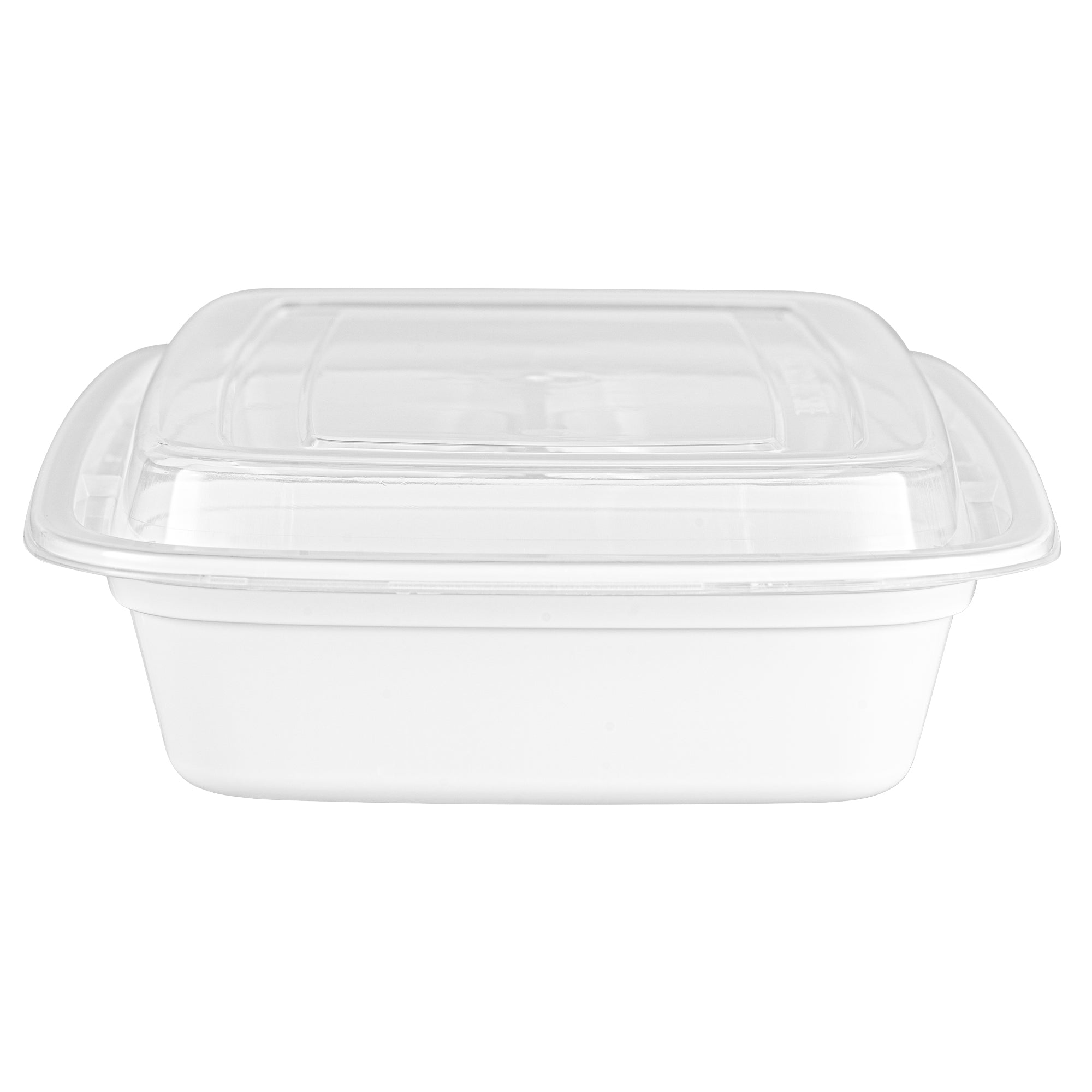 26 oz White Plastic 3-Compartment Meal Prep Containers with Clear Lids - Microwave Safe, BPA Free (8.75