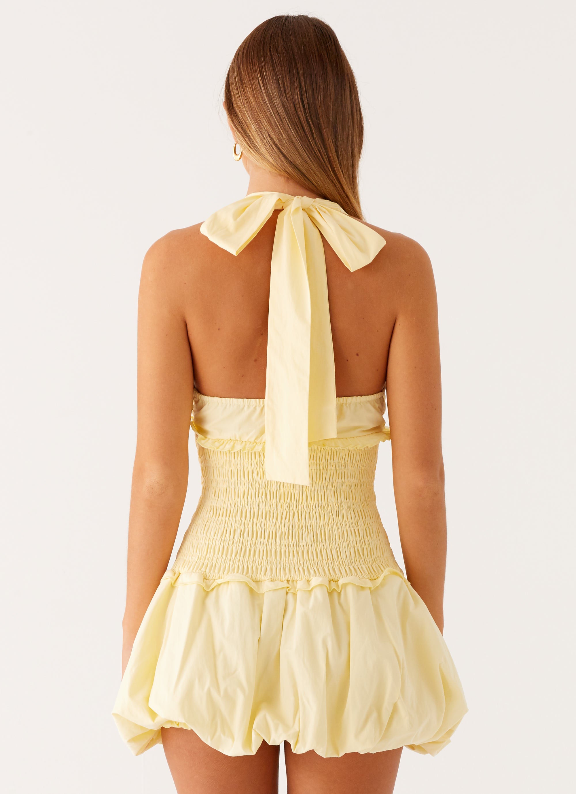 Dimi Bubble Mini Dress for Women - Trendy Yellow Sleeveless Party Dress for Summer, Beach, and Night Out