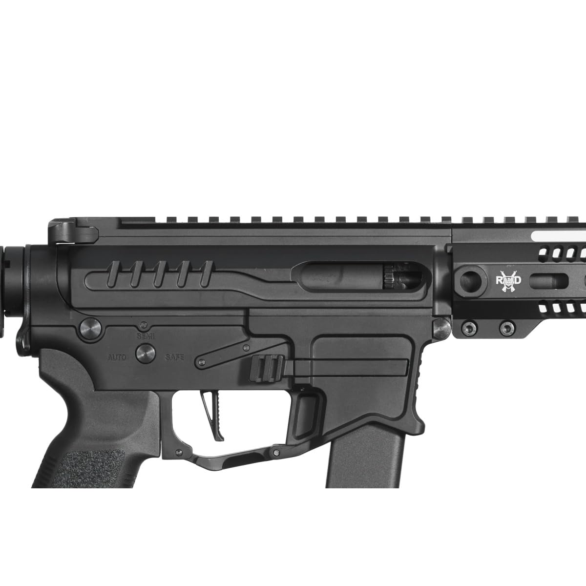 R&D Precision Licensed PW9 Mod 1 Airsoft Rifle with Adjustable Short/Long Rail & Delta Tactical Stock - Perfect for Milsim, Airsoft Battles & Tactical Training