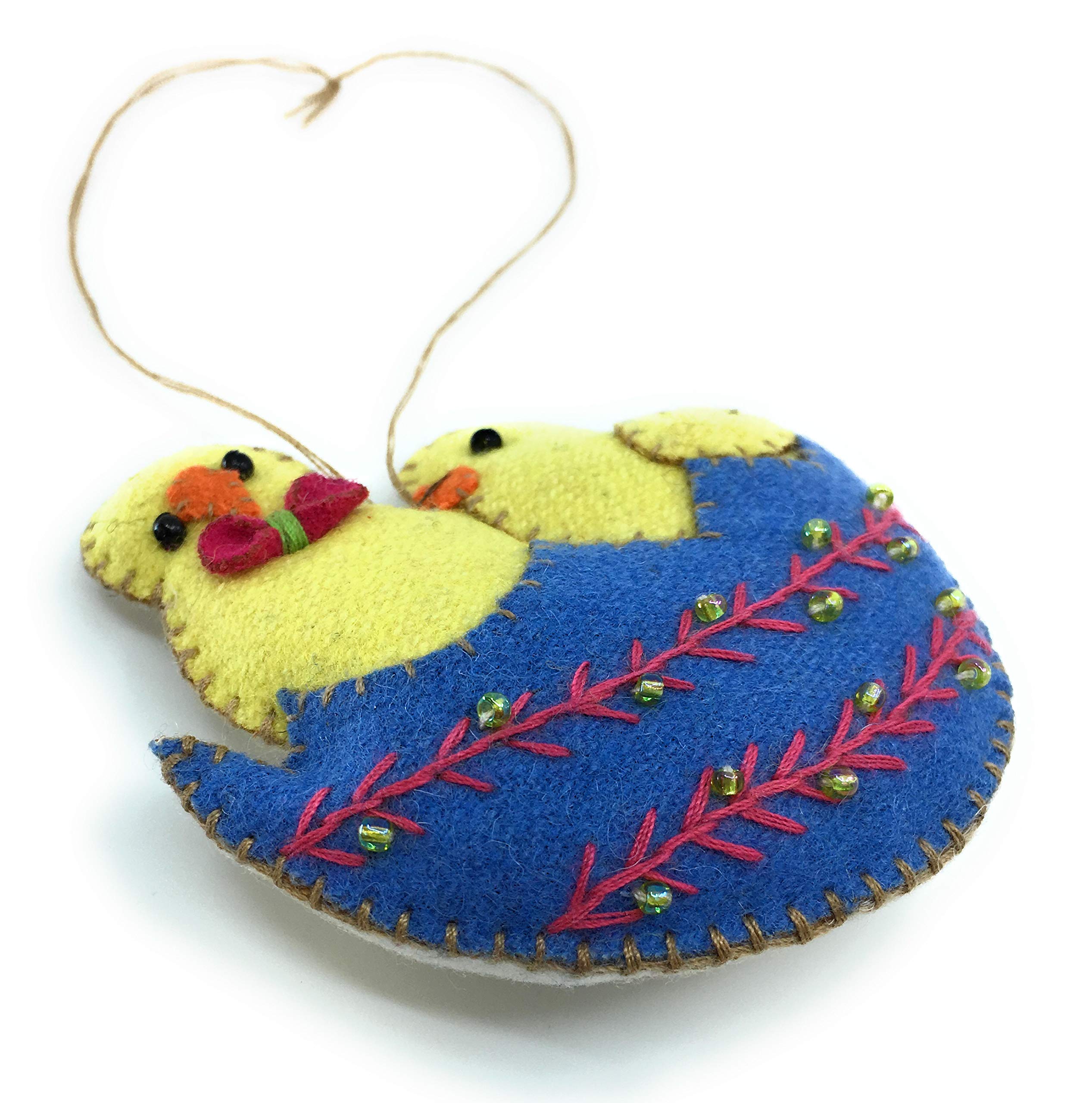 Ruth + Wilde Chicks in Hatched Egg Easter Hanging Ornament - Handmade Easter Decor for Spring, Home, Party & Gift Giving