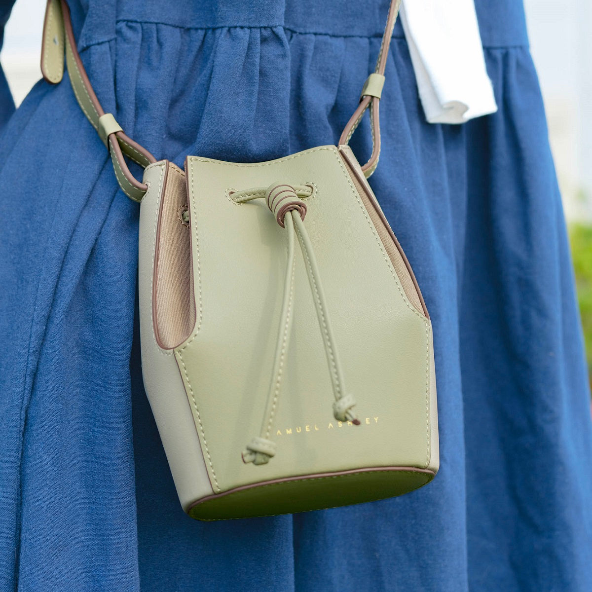 Mini Chantal Drawstring Leather Bag - Stylish & Compact Crossbody Purse for Women, Perfect for Everyday Use, Travel & Date Nights
